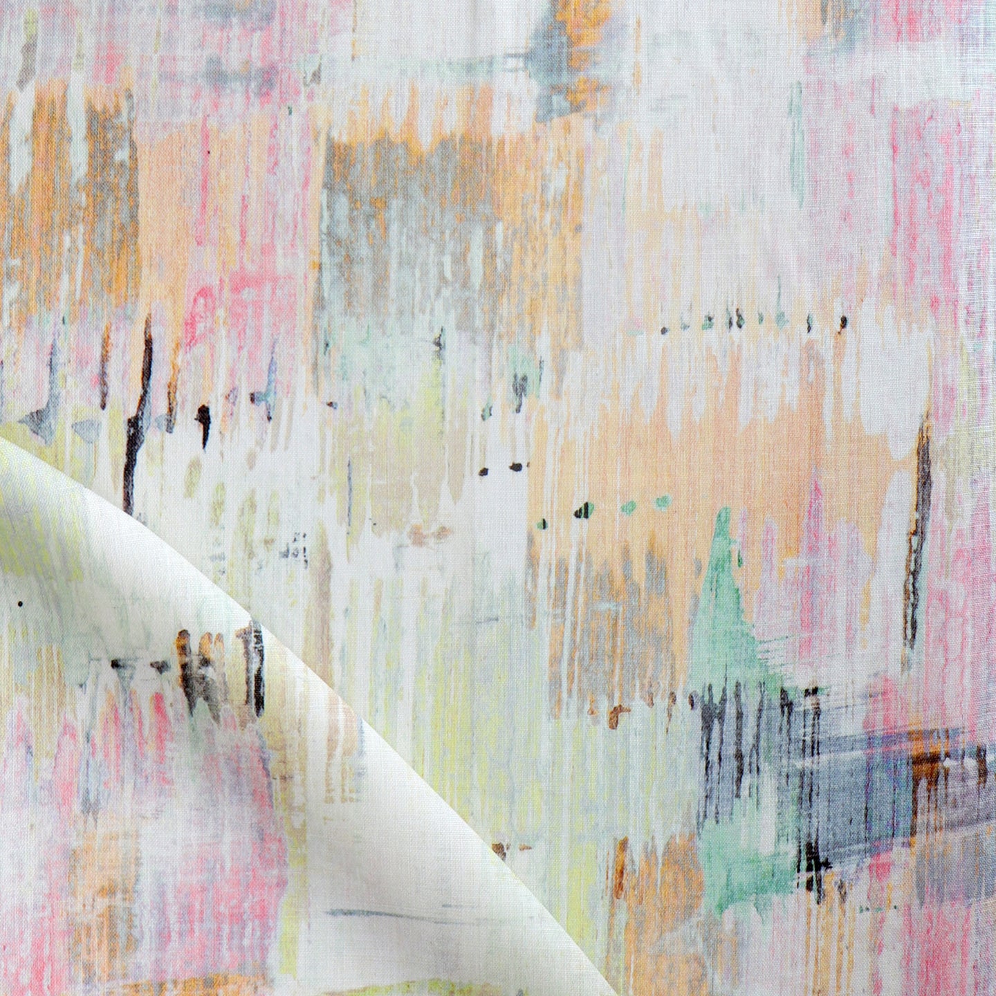 A close up of an abstract painting on fabric
