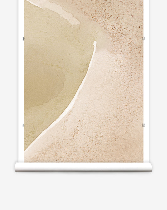 Abstract oversize brushstrokes in beige tones set the scene in Mod Mural luxury wallpaper in Flax