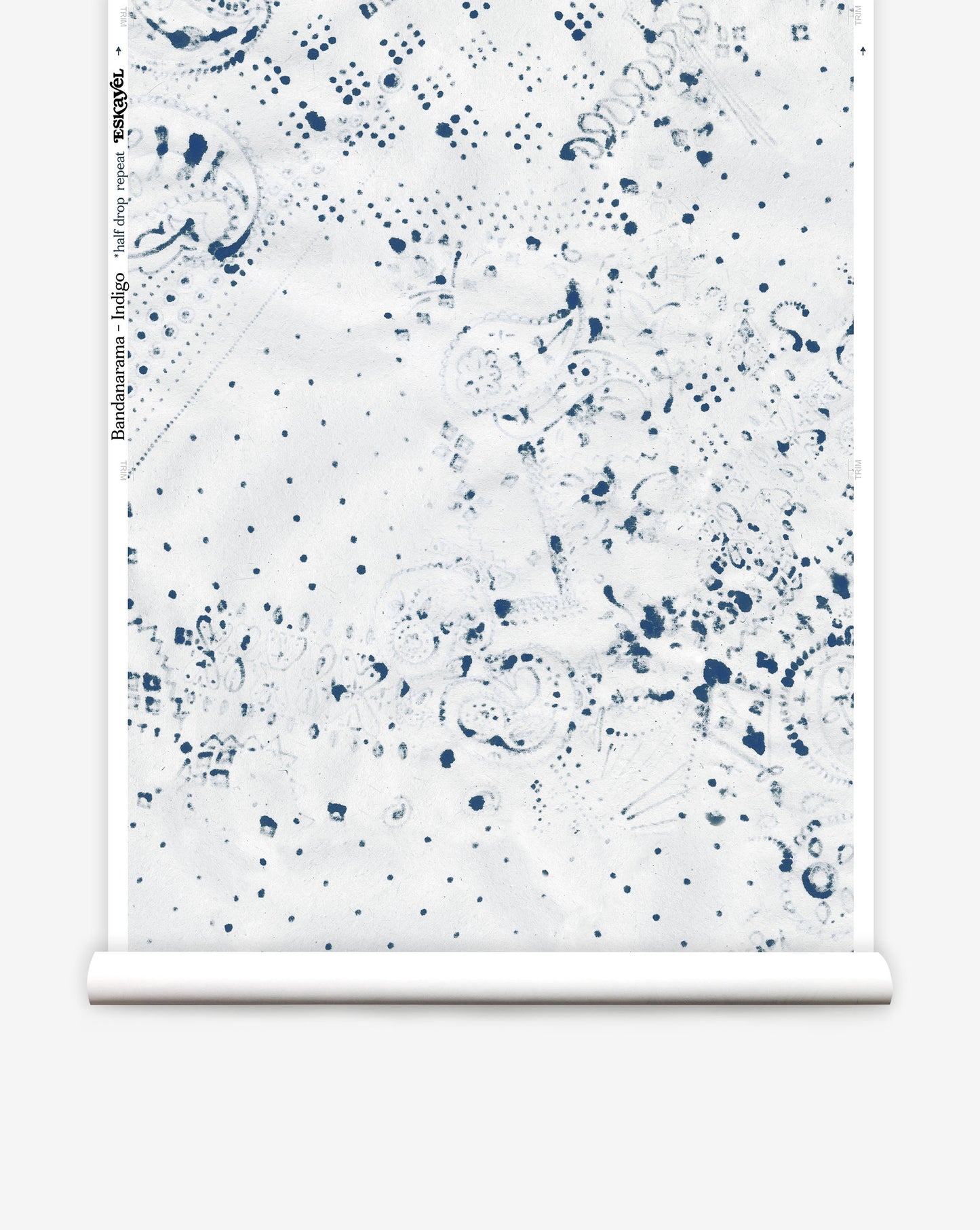 As a made-to-luxury wallpaper, Bandanarama in Indigo is a colorway featuring inky navy blues