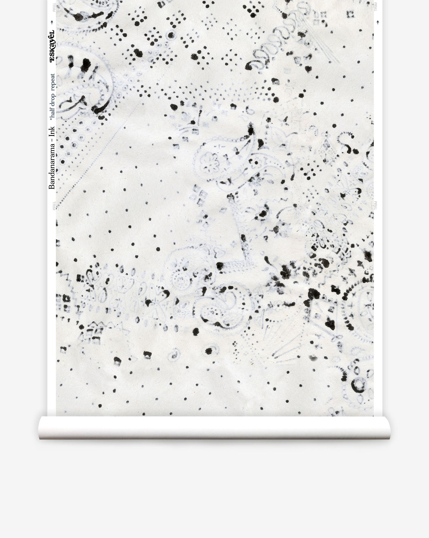 Bandanarama wallpaper in Ink uses a colorway made up of tones of blue and black