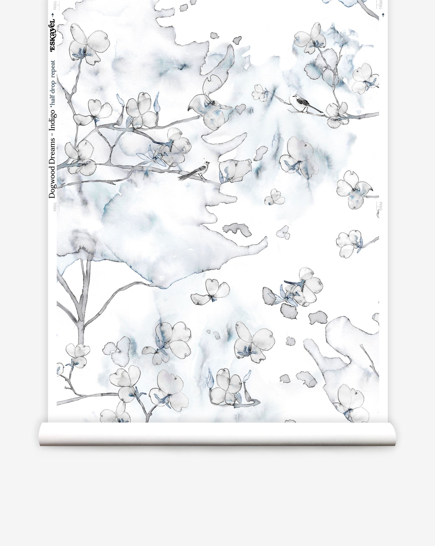Inspired by East Coast nature in spring, Dogwood Dreams wallpaper in Indigo provides a pattern in blue