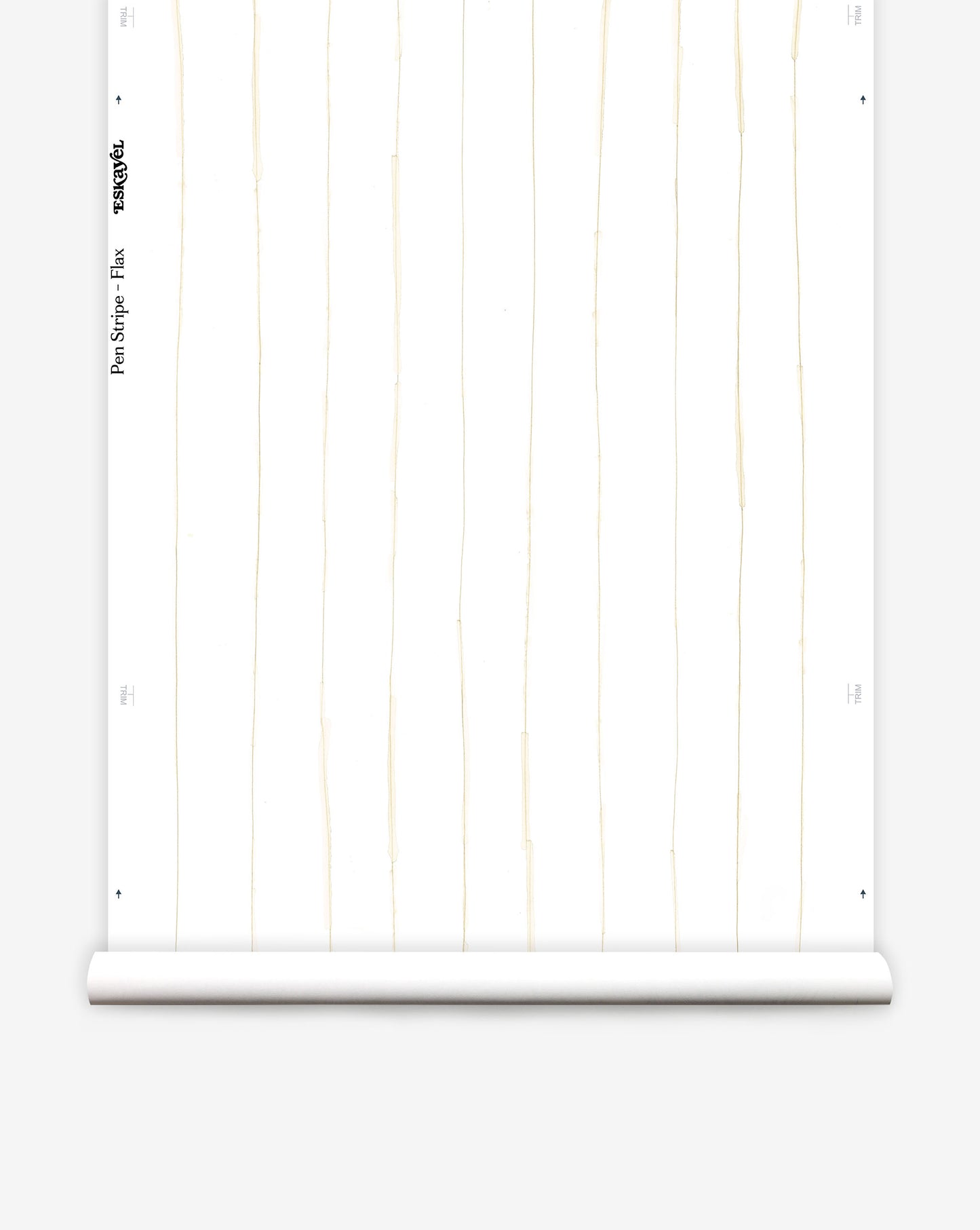 Pen Stripe is our pattern of hand-inked pinstripes As a luxury wallpaper, Flax is beige on white
