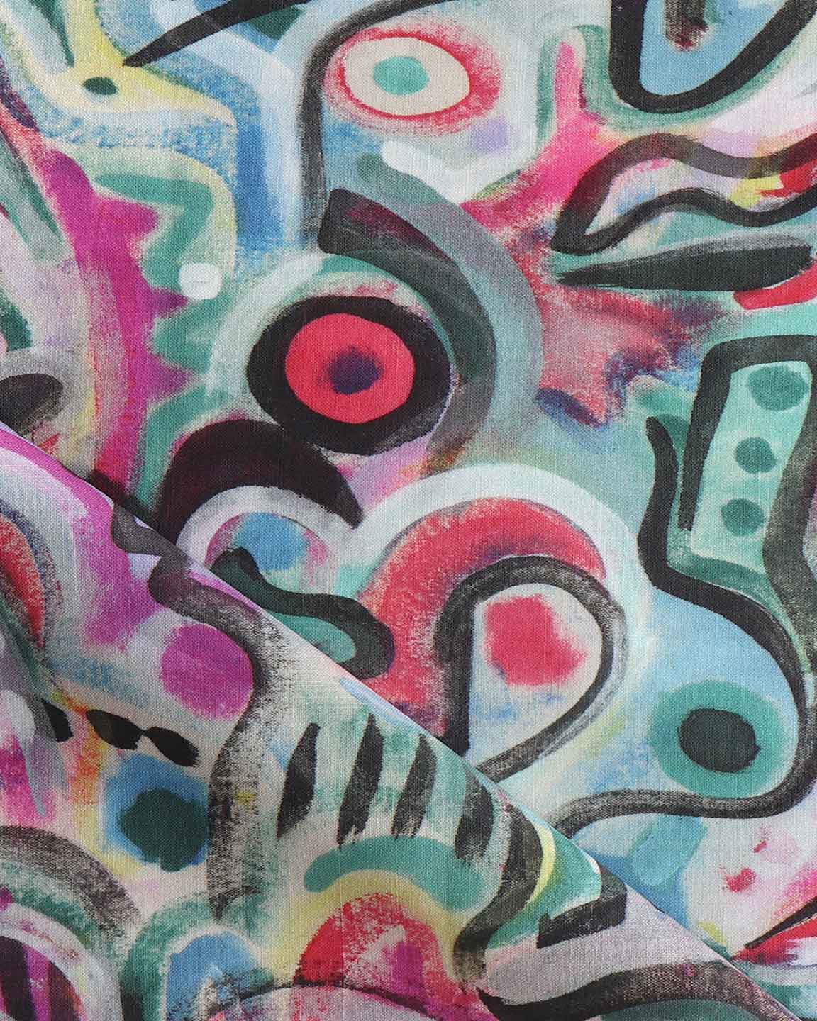 A detailed image of the Florpia fabric in punch.