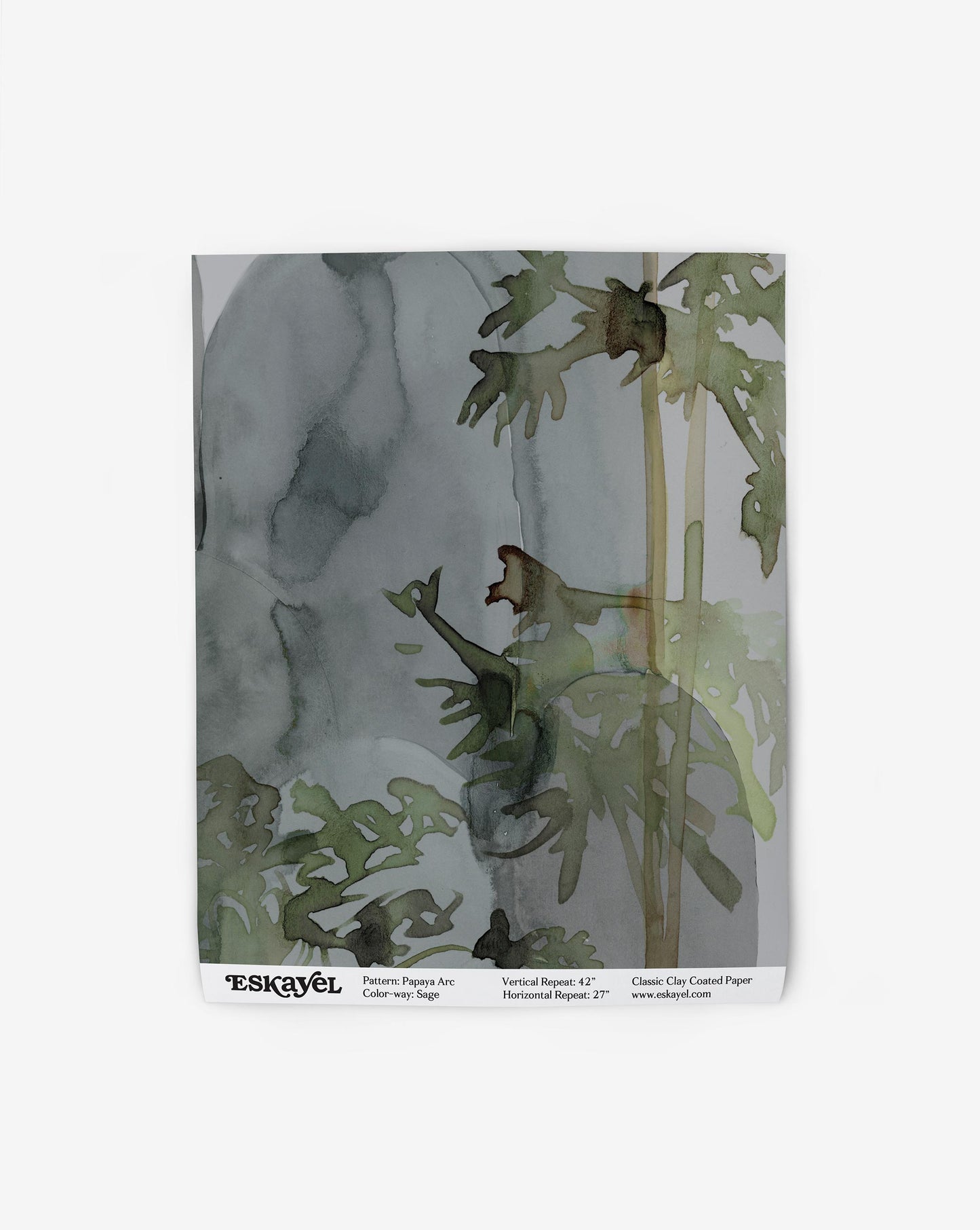 A watercolor painting of a monkey in a Papaya Arc Wallpaper Sage tree