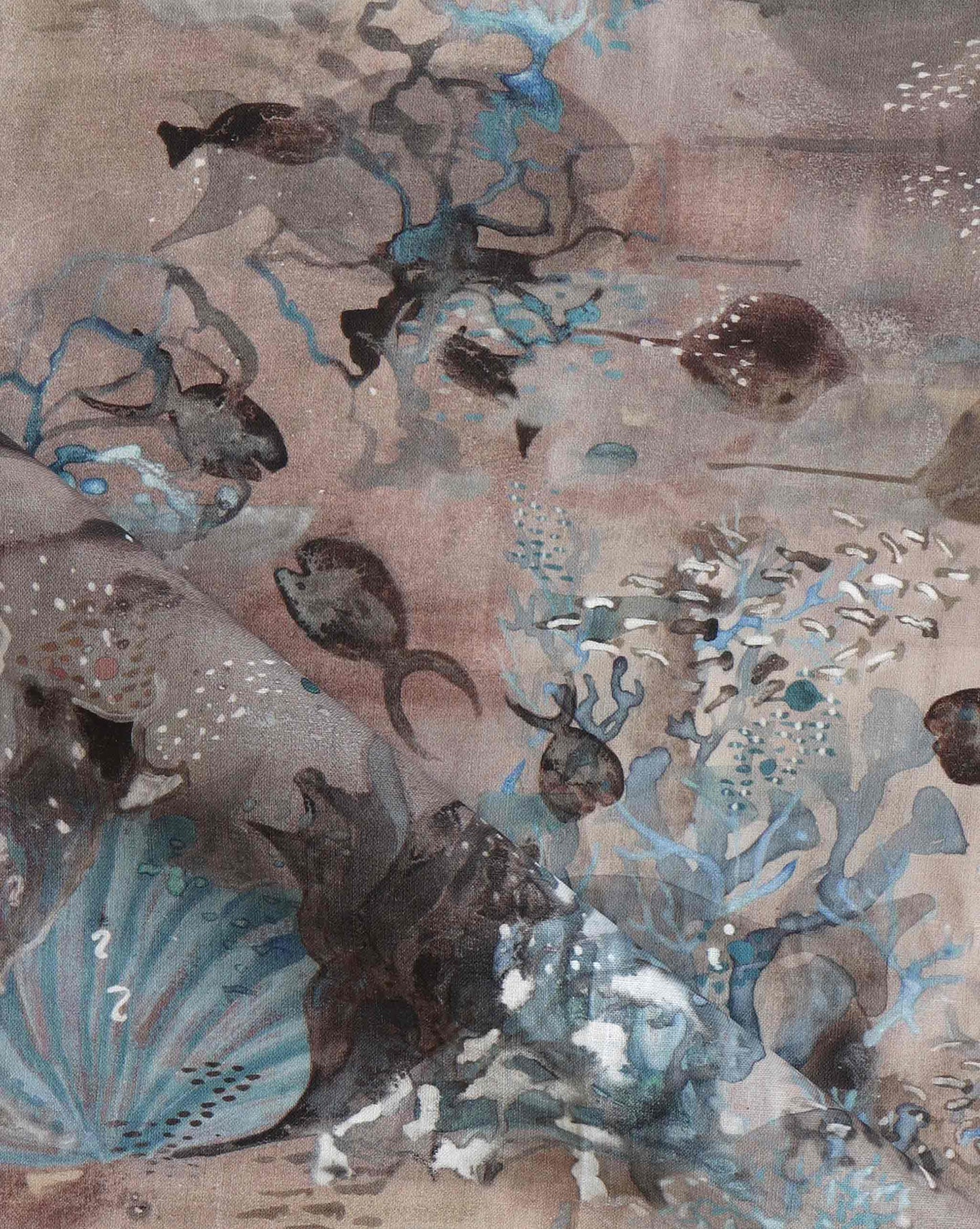 Eskayel’s Atoll print in Amber is a luxury custom fabric incorporating tones of brown.