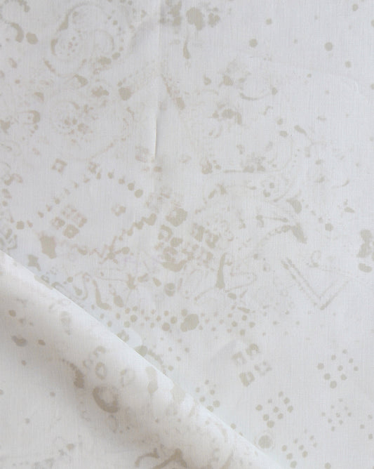 Bandanarama in Flax is a made-to-order luxury fabric with desaturated tones of beige.