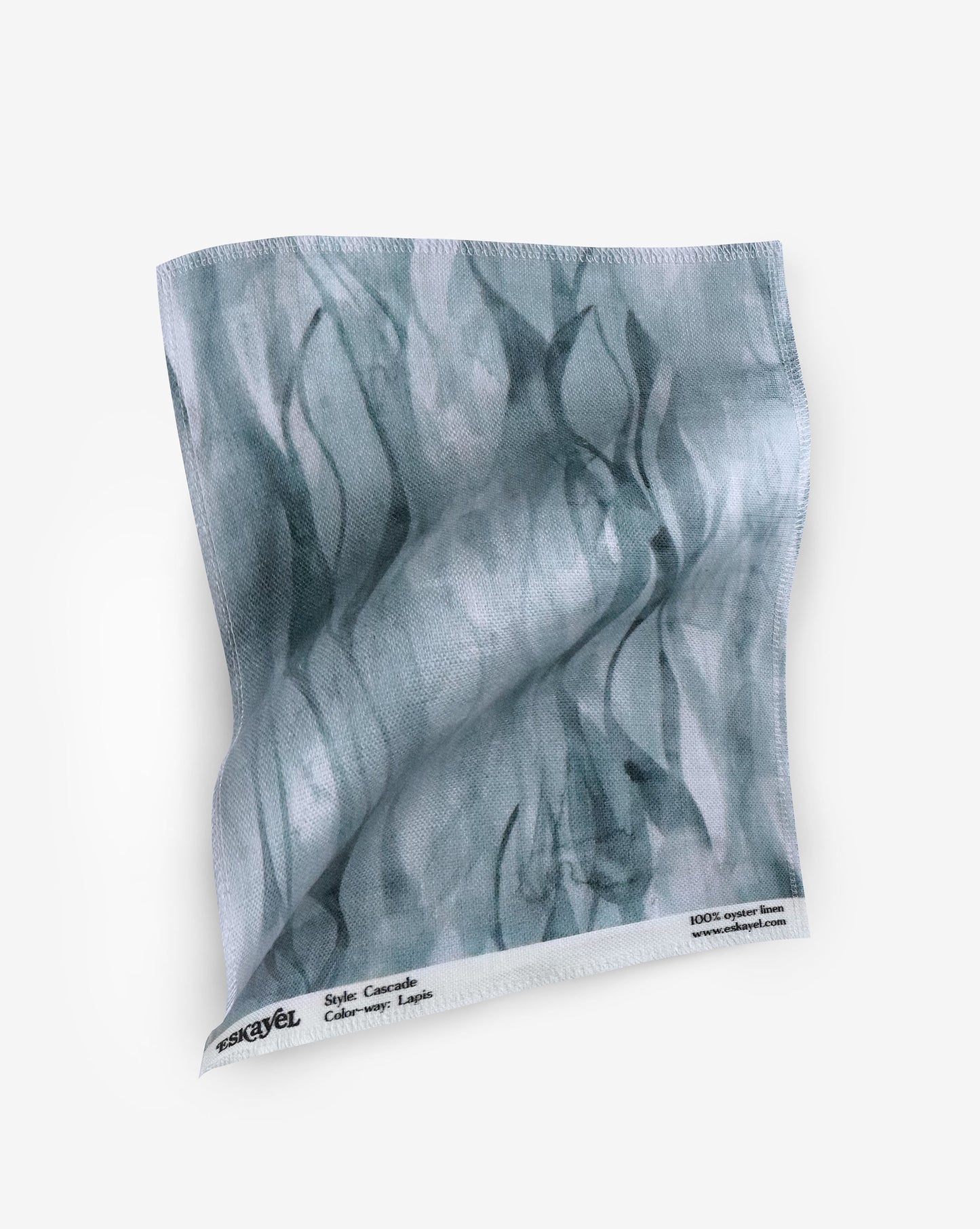 Eskayel’s cascade pattern in the color way lapis in shades of blue.