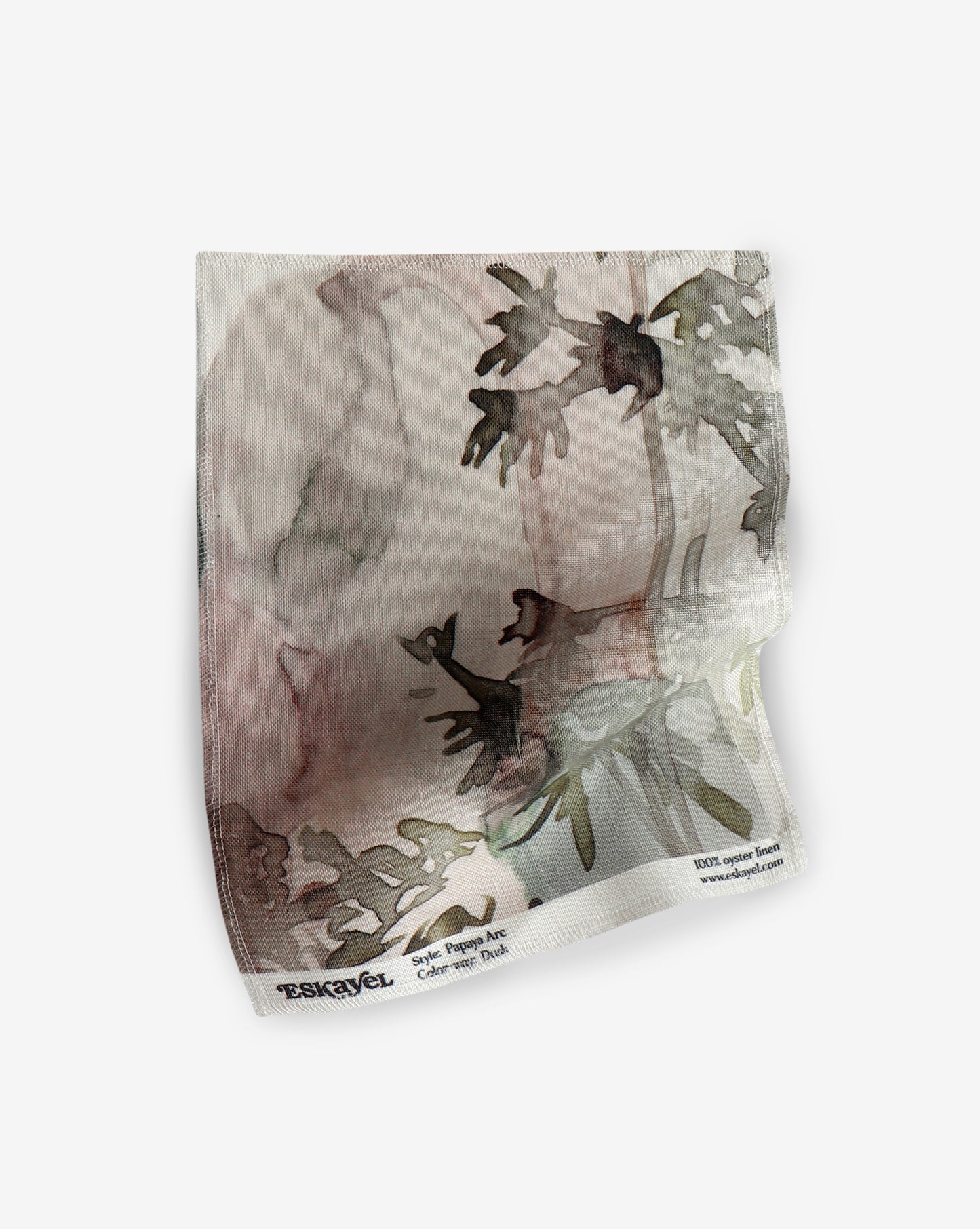A piece of Papaya Arc Fabric Dusk with a geometric motif painting on it