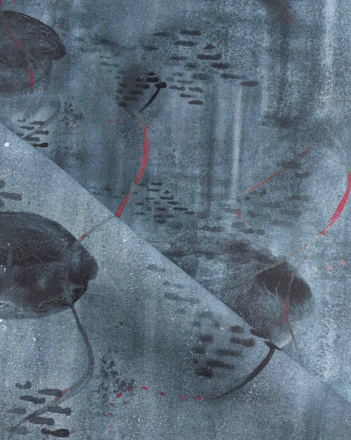 Custom Shoal fabric in the Ocean colorway captures tropical fish in blue tones.