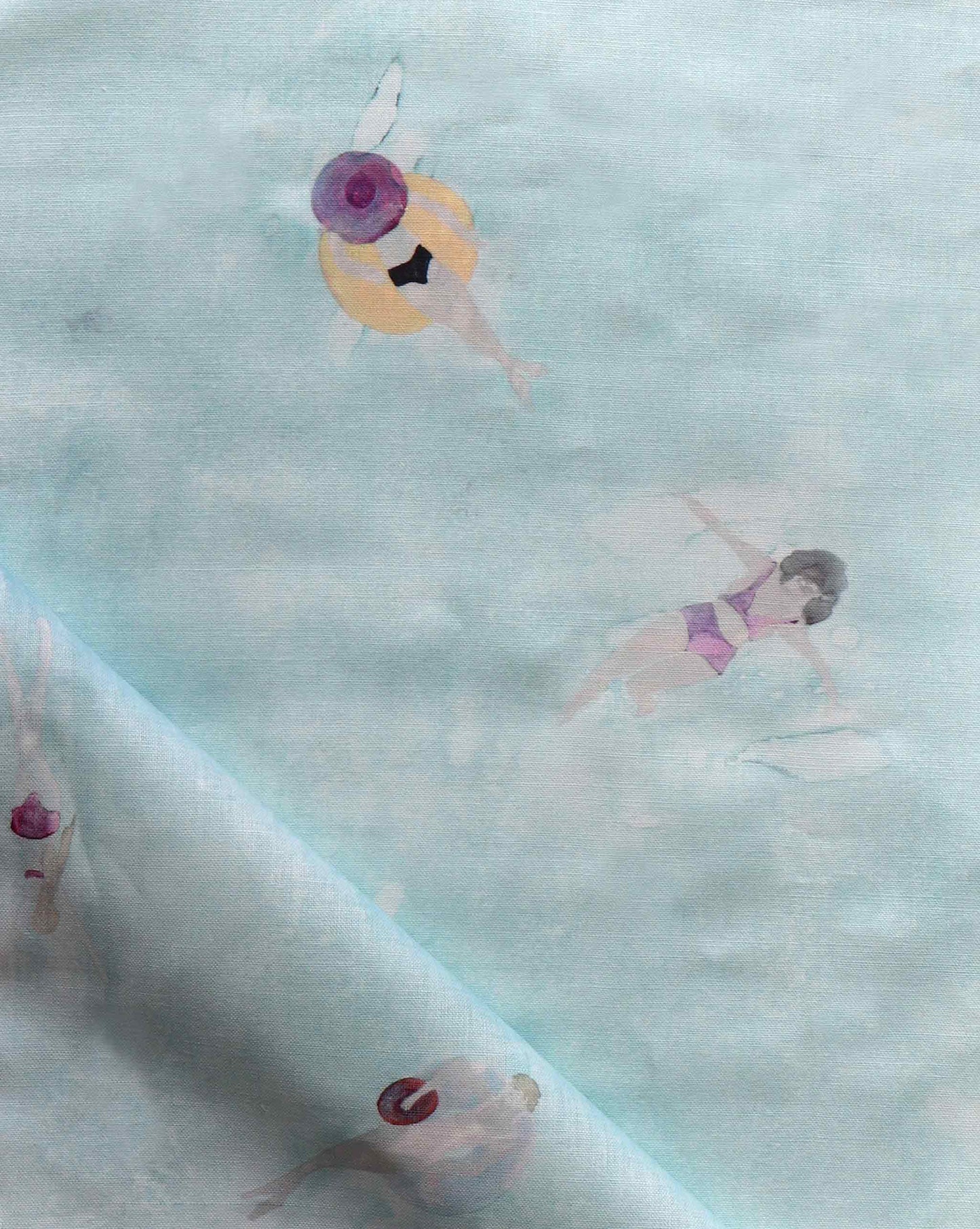 Swim in the Sea colorway is a luxurious interior fabric featuring light blue.
