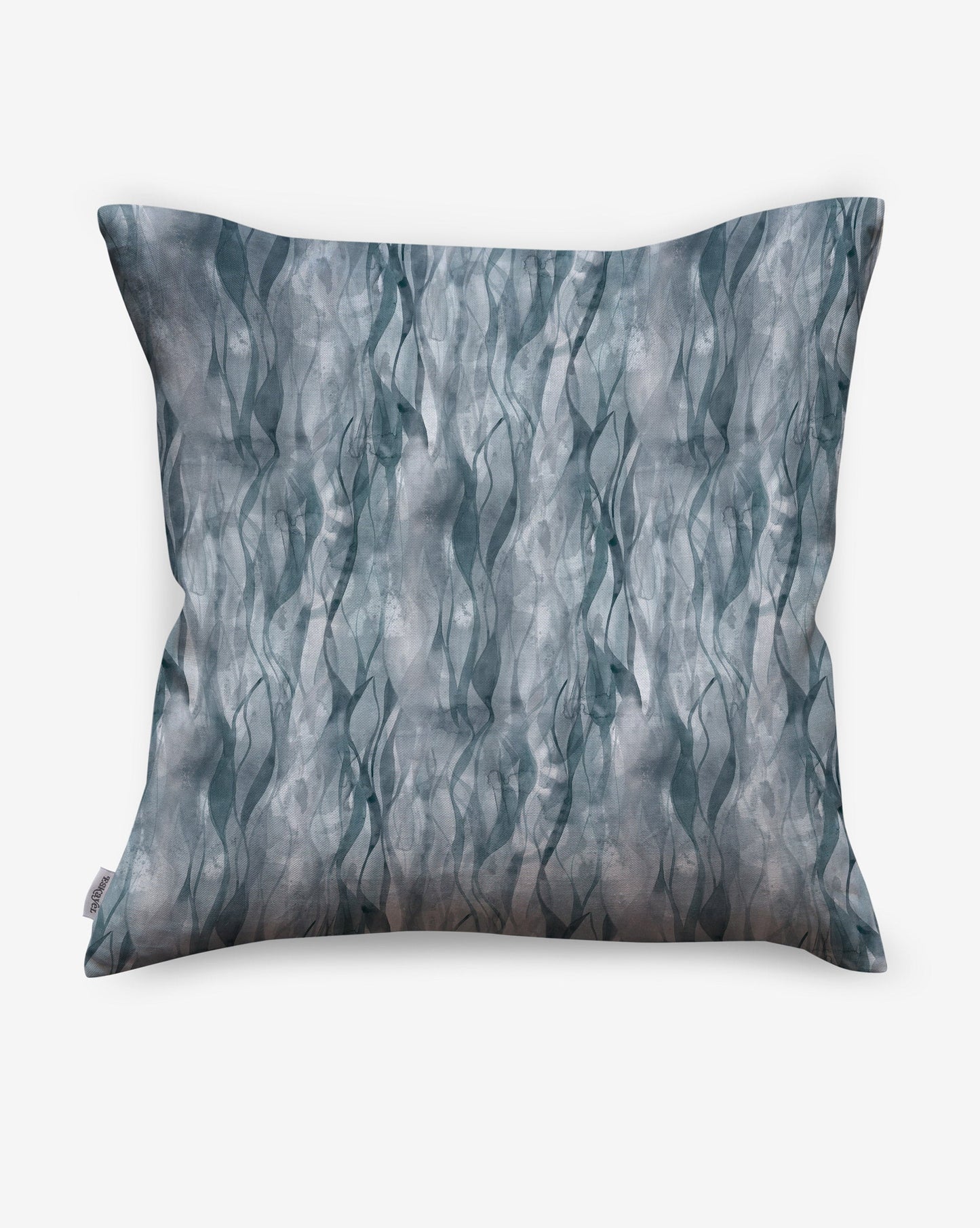 Eskayel Cascade luxury pillows in the Lapis colorway incorporate blue hues on linen fabric.