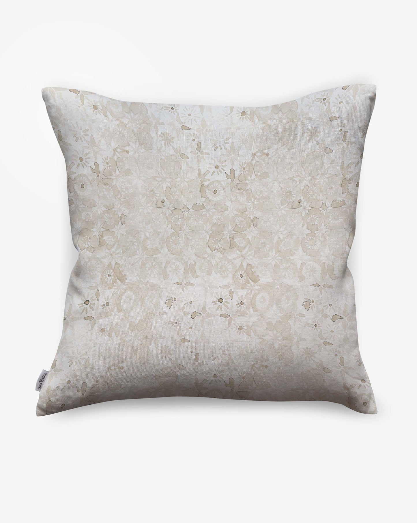 Crochet Lace pillows in Ricotta feature a vintage lace pattern reinterpreted as a watercolor design in cream.