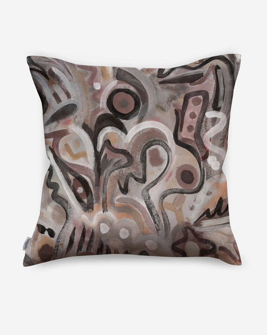 Floripa is an Eskayel design for custom pillows. The Bay colorway provides brown tones.