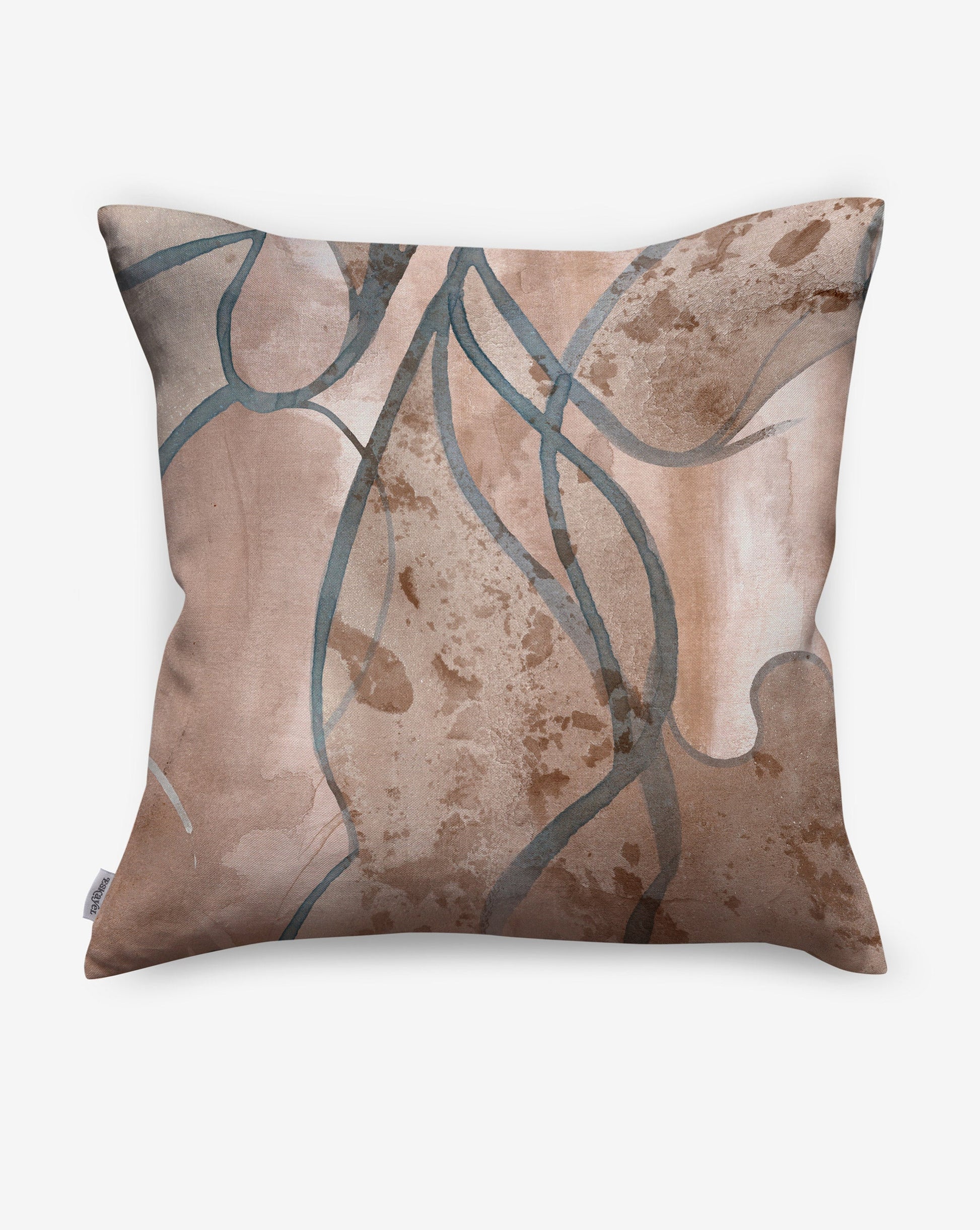 Amber is a beige, grey, and brown colorway used in Eskayel Hibiscus Lily linen pillows.