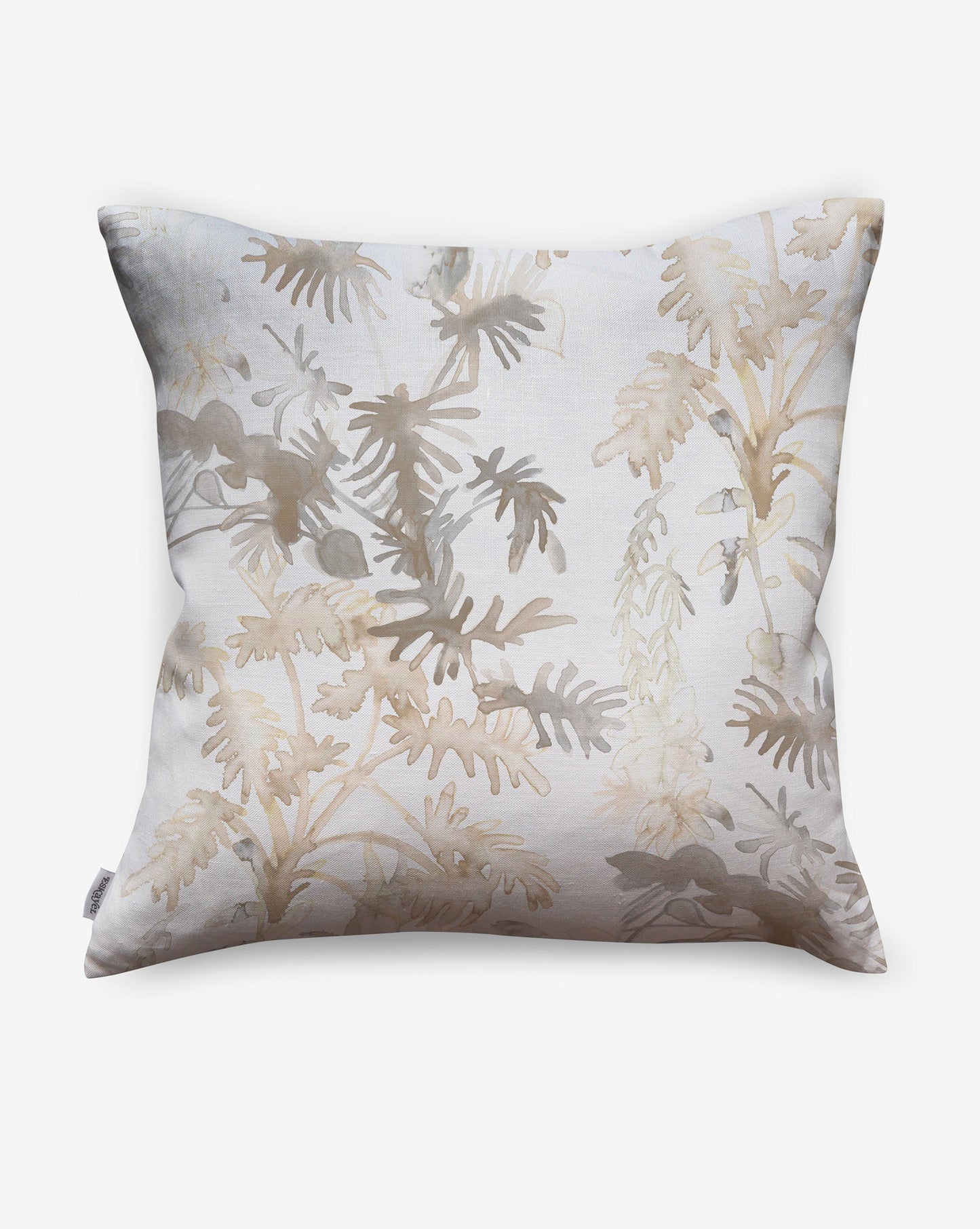 While paying homage to houseplants, Topiary custom pillows in Flax incorporate a palette of beige.