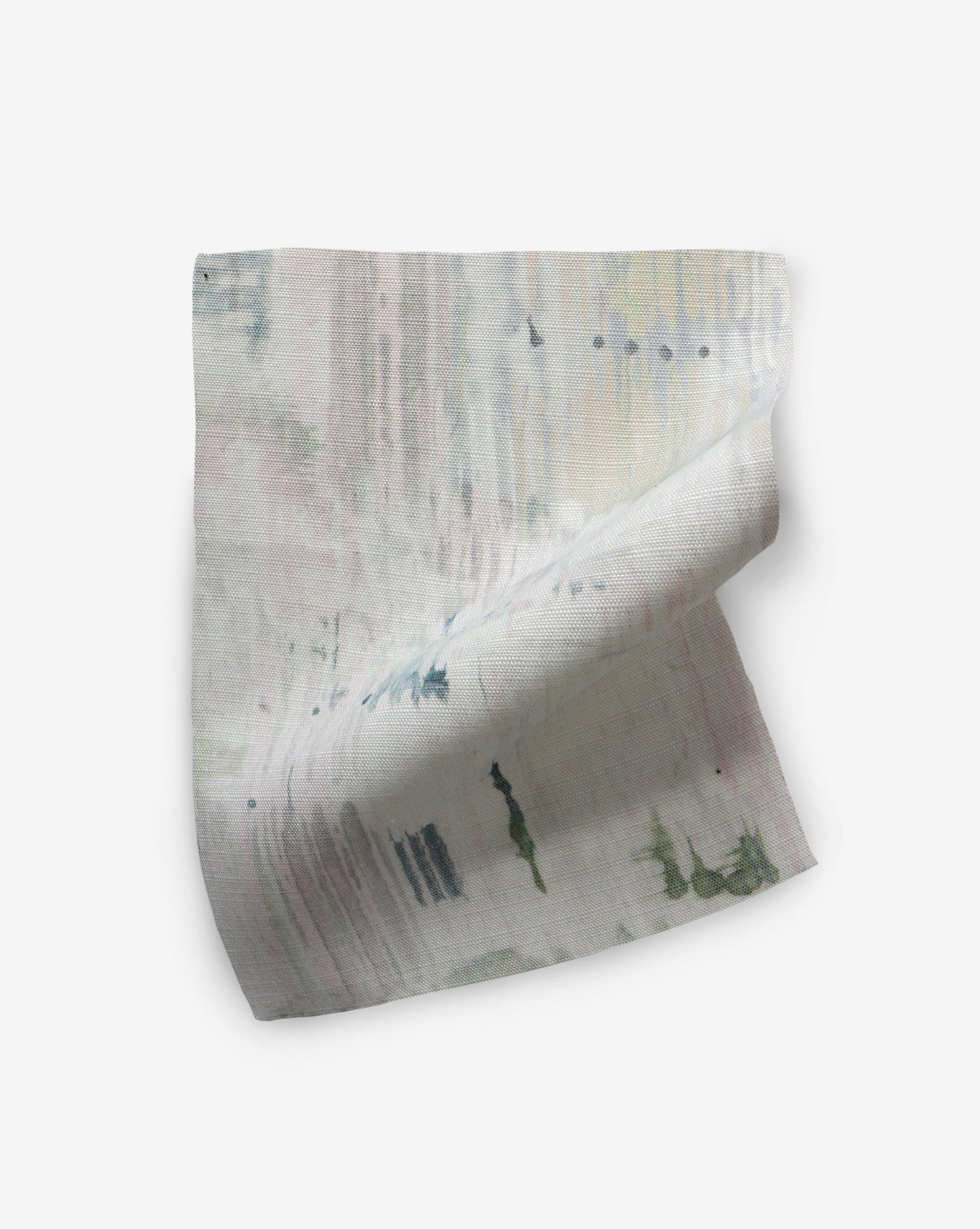 Madison Stirling's artwork depicts a white Cherifia Performance Fabric adorned with a beautiful pink and green pattern inspired by Moroccan travel scenes