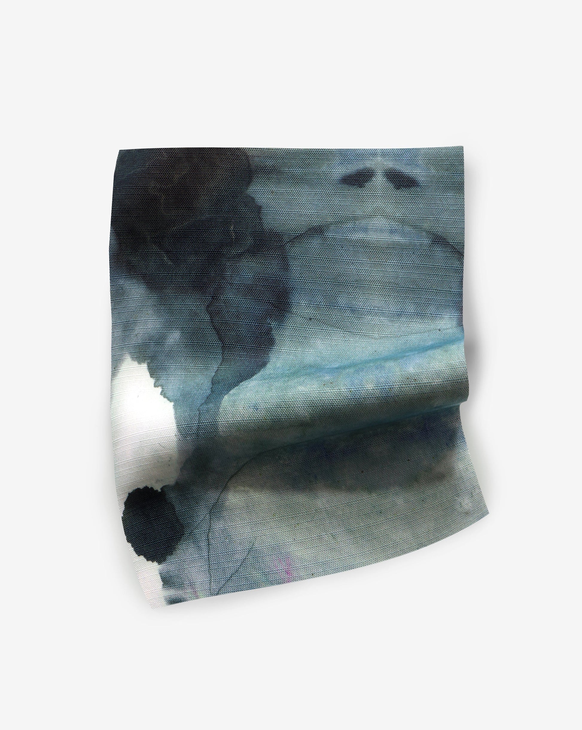 A black and white watercolor painting on a Dynasty Performance Fabric Indigo