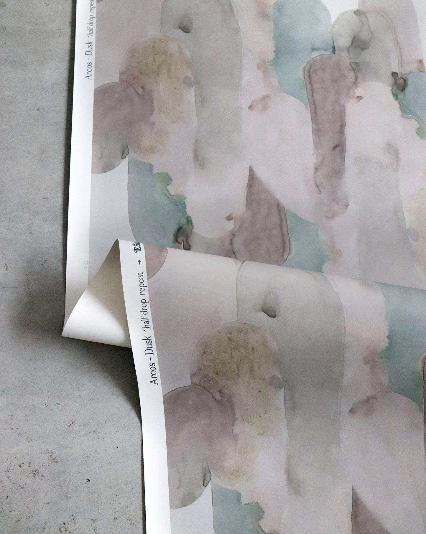A piece of Arcos Wallpaper Dusk adorned with a watercolor painting embracing tropical climates