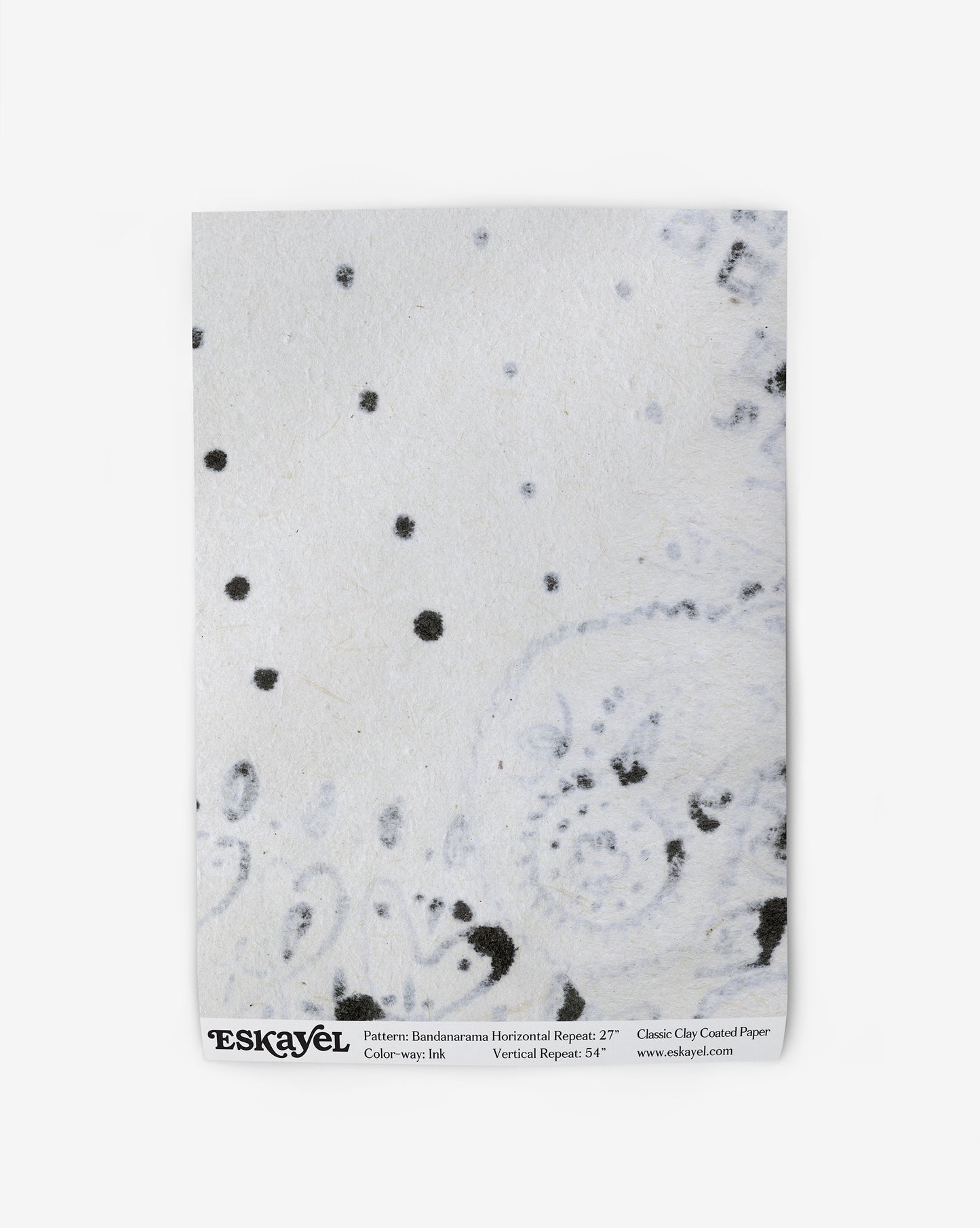 A luxury white and black Bandanarama Wallpaper Ink with dots on it from MG+BW