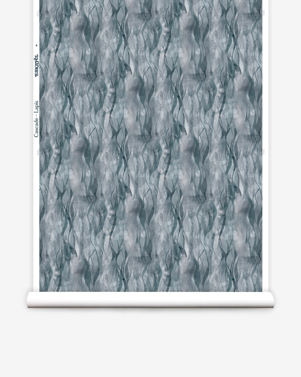 Eskayel's Cascade is a high-end wallpaper available in the Lapis colorway of blue shades.