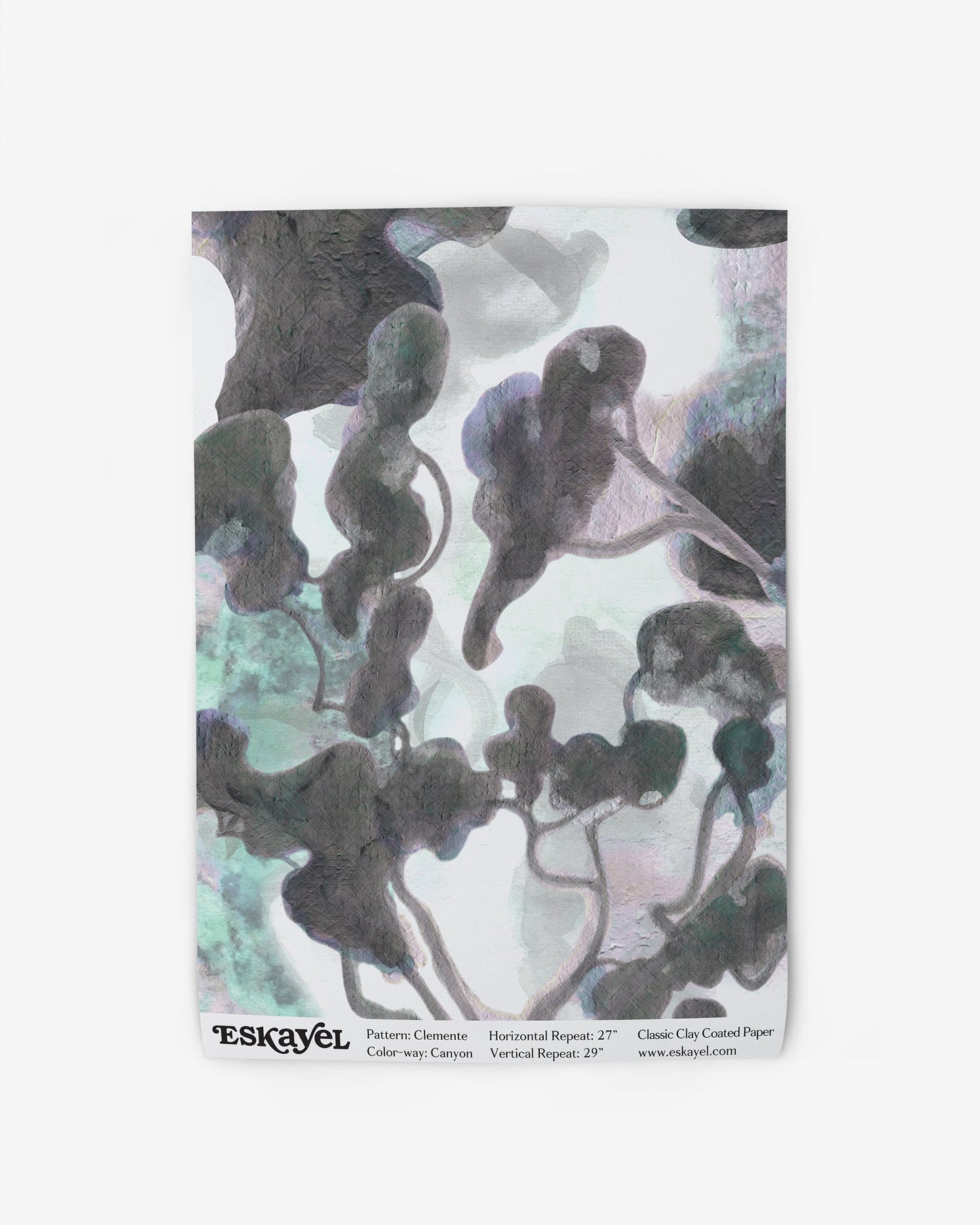 A black and white Clemente Wallpaper||Canyon with an abstract design from the Presidio Collection.
