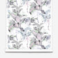 A luxury Cocos Wallpaper roll with a repeated pattern of grey and pink tropical birds among greenery.