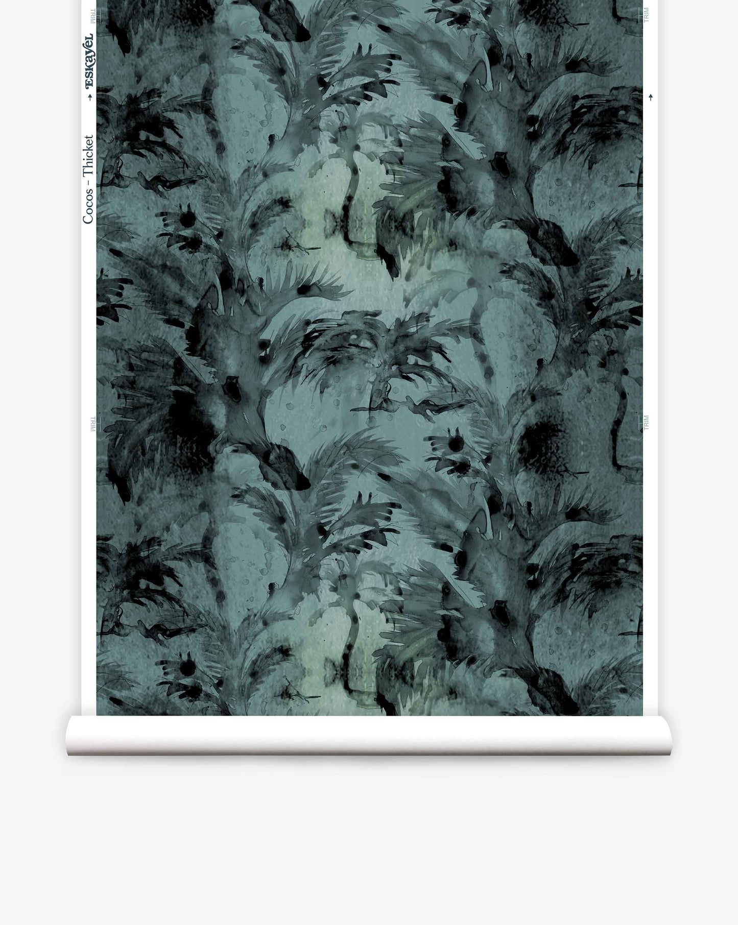 Abstract feather-like patterns in shades of teal on a digital screen, reminiscent of Cocos Wallpaper||Thicket.