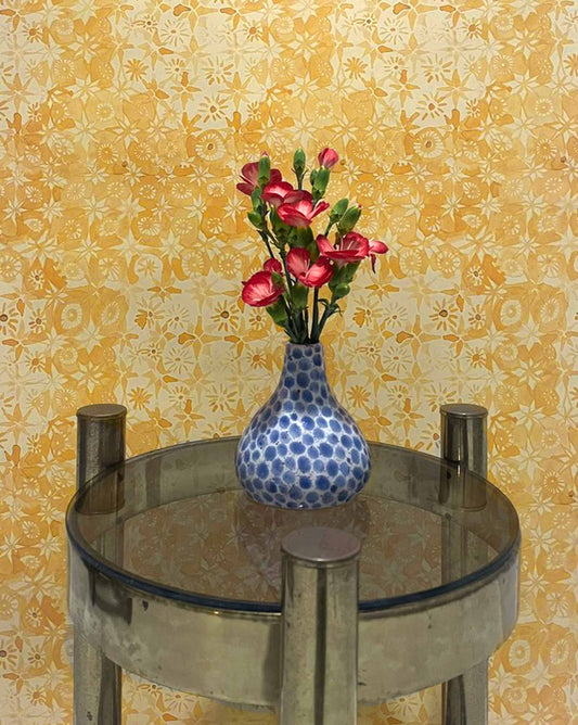 In the warm yellow Limoncello colorway, Crochet Lace wallpaper makes reference to Italy’s heritage of textile crafts.