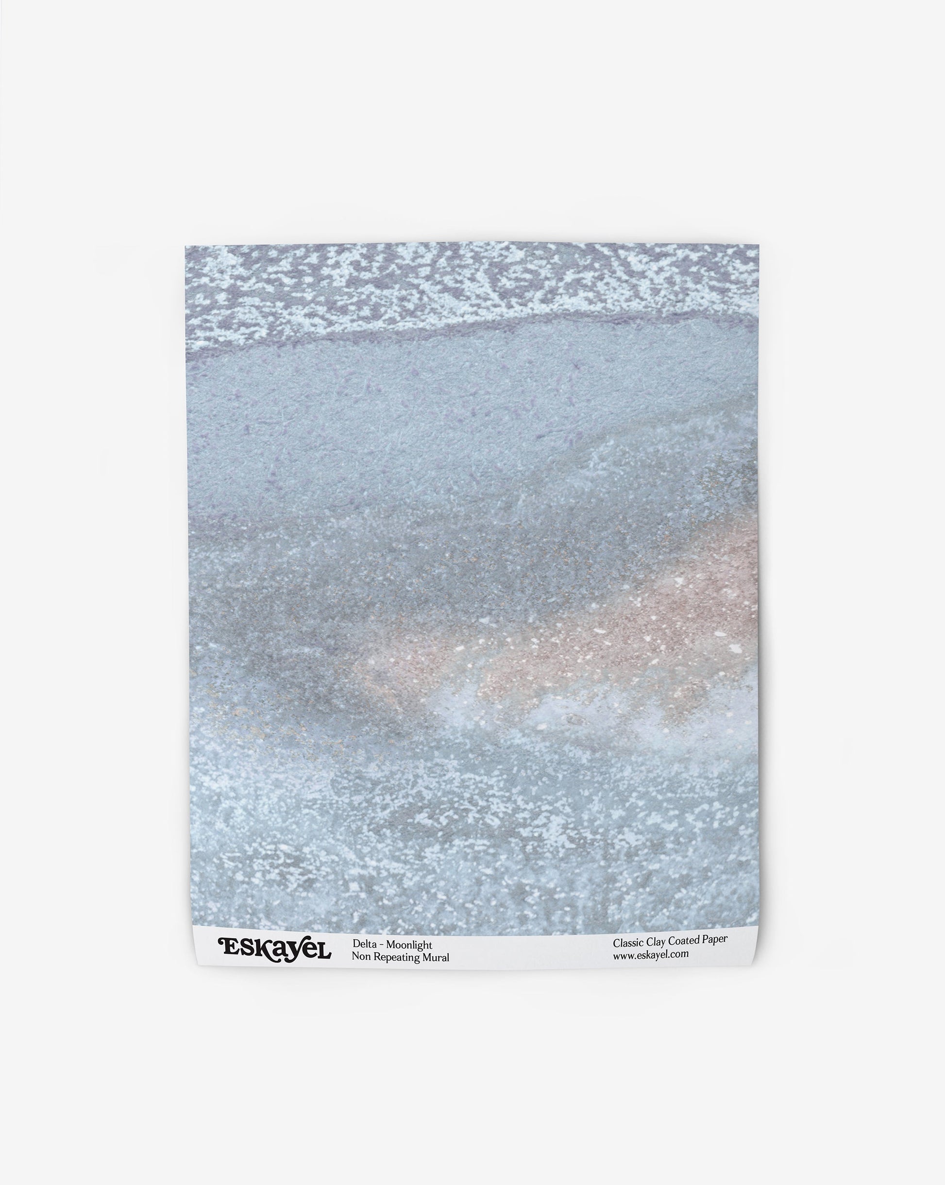 A small area from our Delta Wallpaper Mural in moonlight with blue, navy, and beige colors.