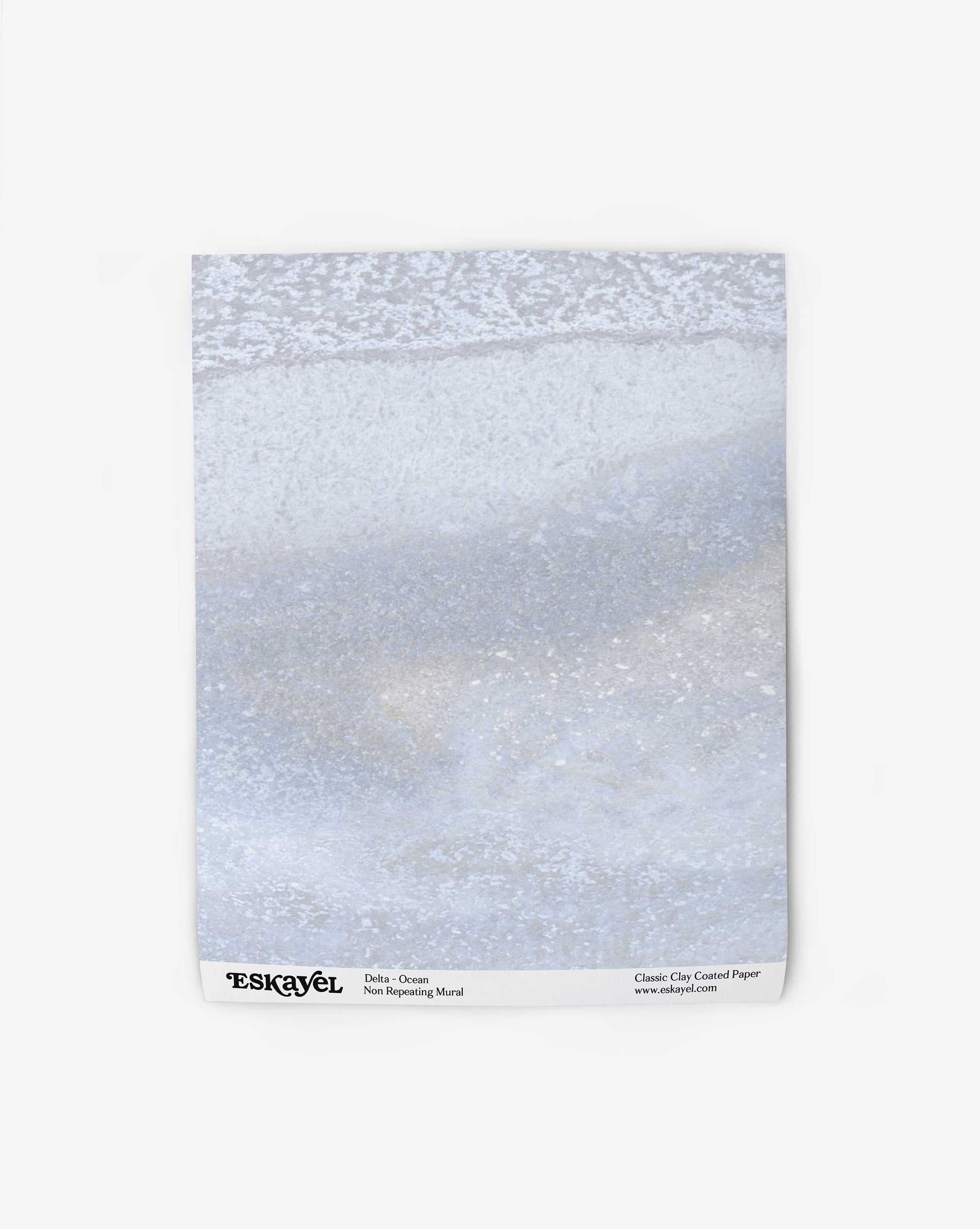 A small area from our Delta Wallpaper Mural in the colorway ocean with blue hues.