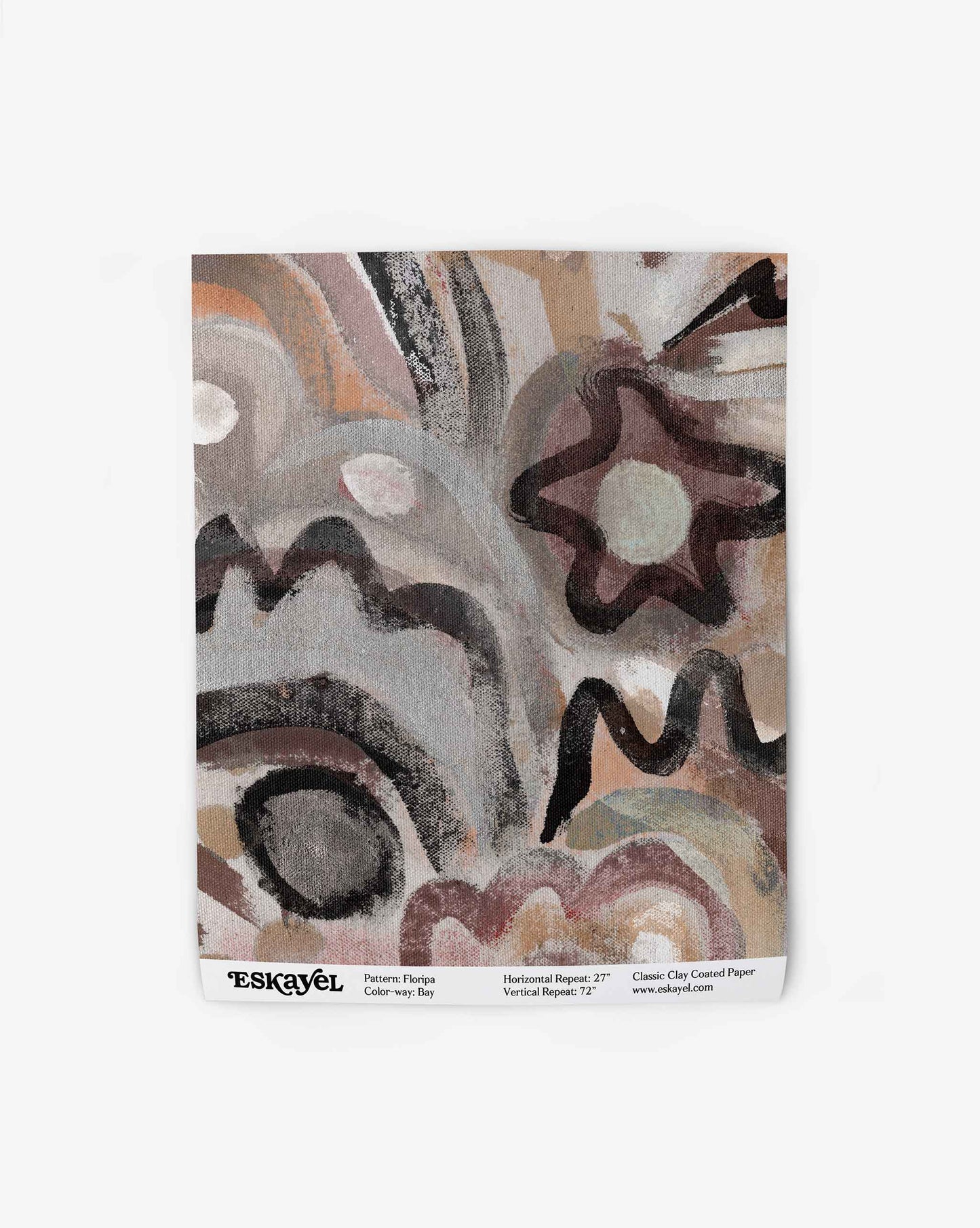 A swatch image of Floripa's wallpaper in the colorway Bay with shades of brown.