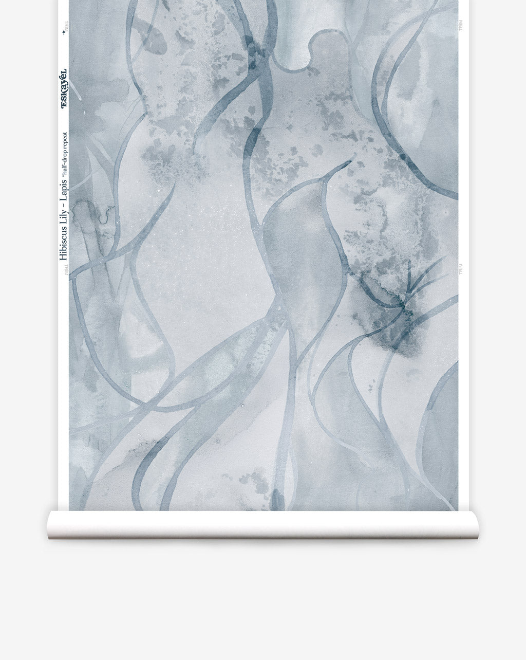 Eskayel’s Hibiscus Lily in Lapis is a high-end wallpaper pattern using blue.