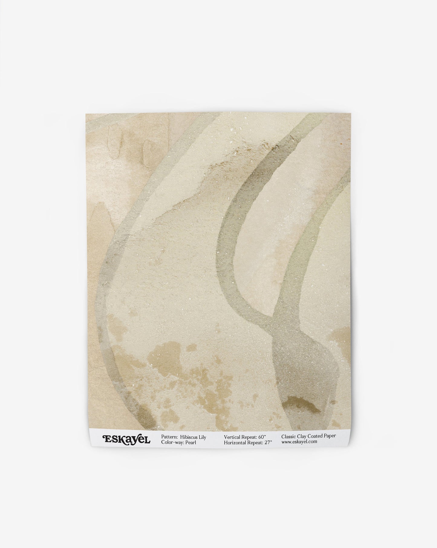 Hibiscus Lily Wallpaper Sample in the color way pearl in shades of yellow.