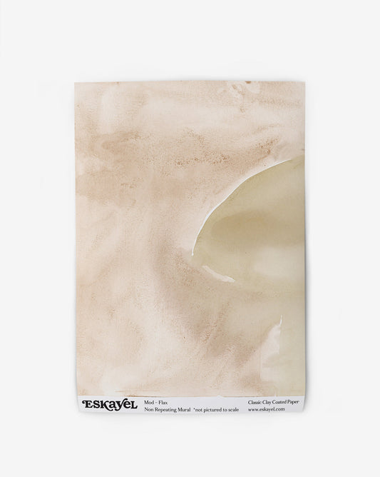 An sample of a Mod Mural Wallwallpaper Sample Flax on a piece of wallpaper