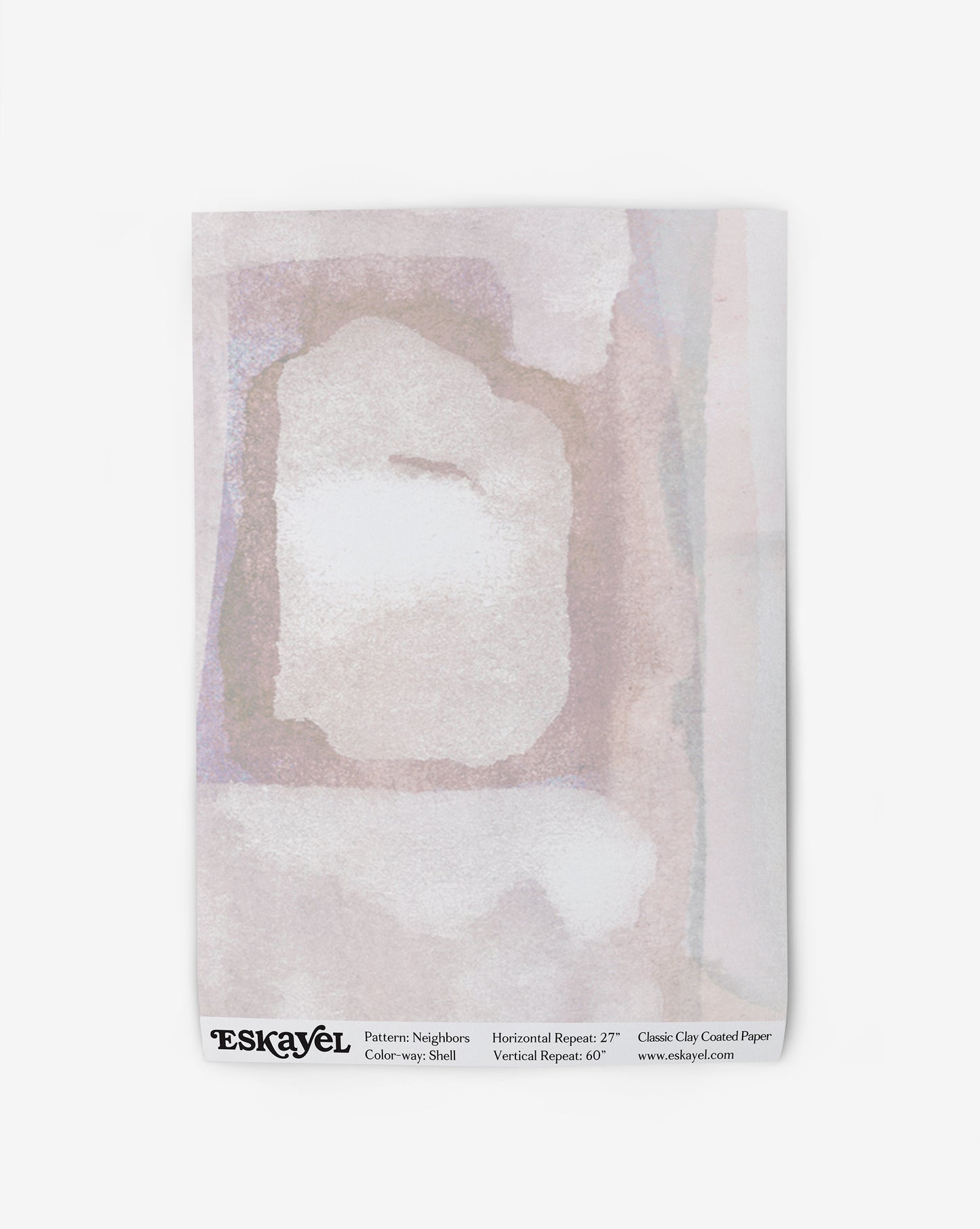 A white wallpaper with a pink and Neighbors Wallpaper Shell design on it