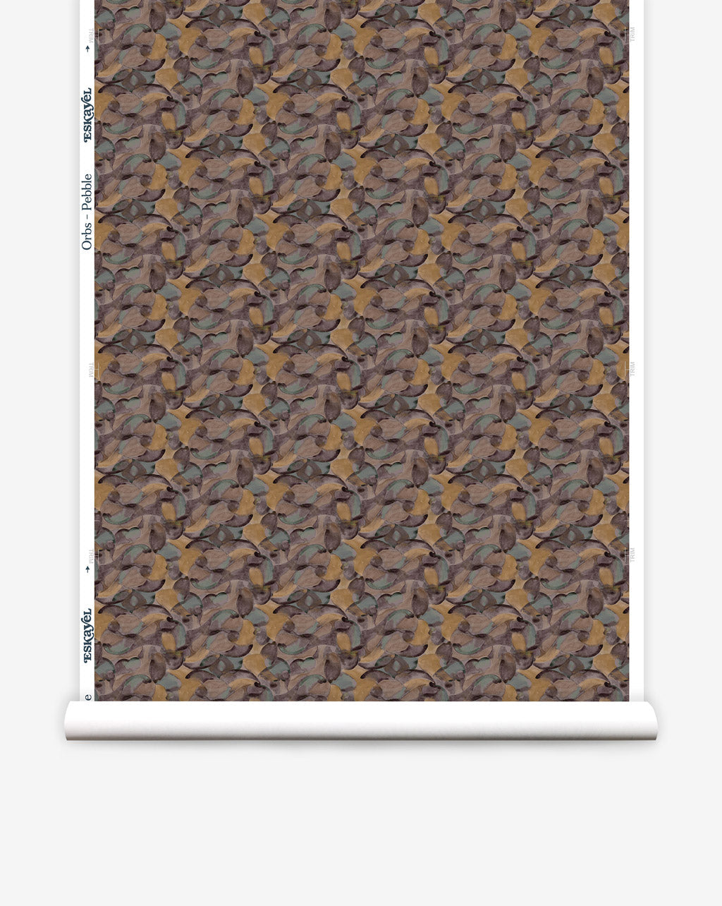 Orbs is an abstract pattern by Eskayel available as wallpaper in dark multicolor Pebble.