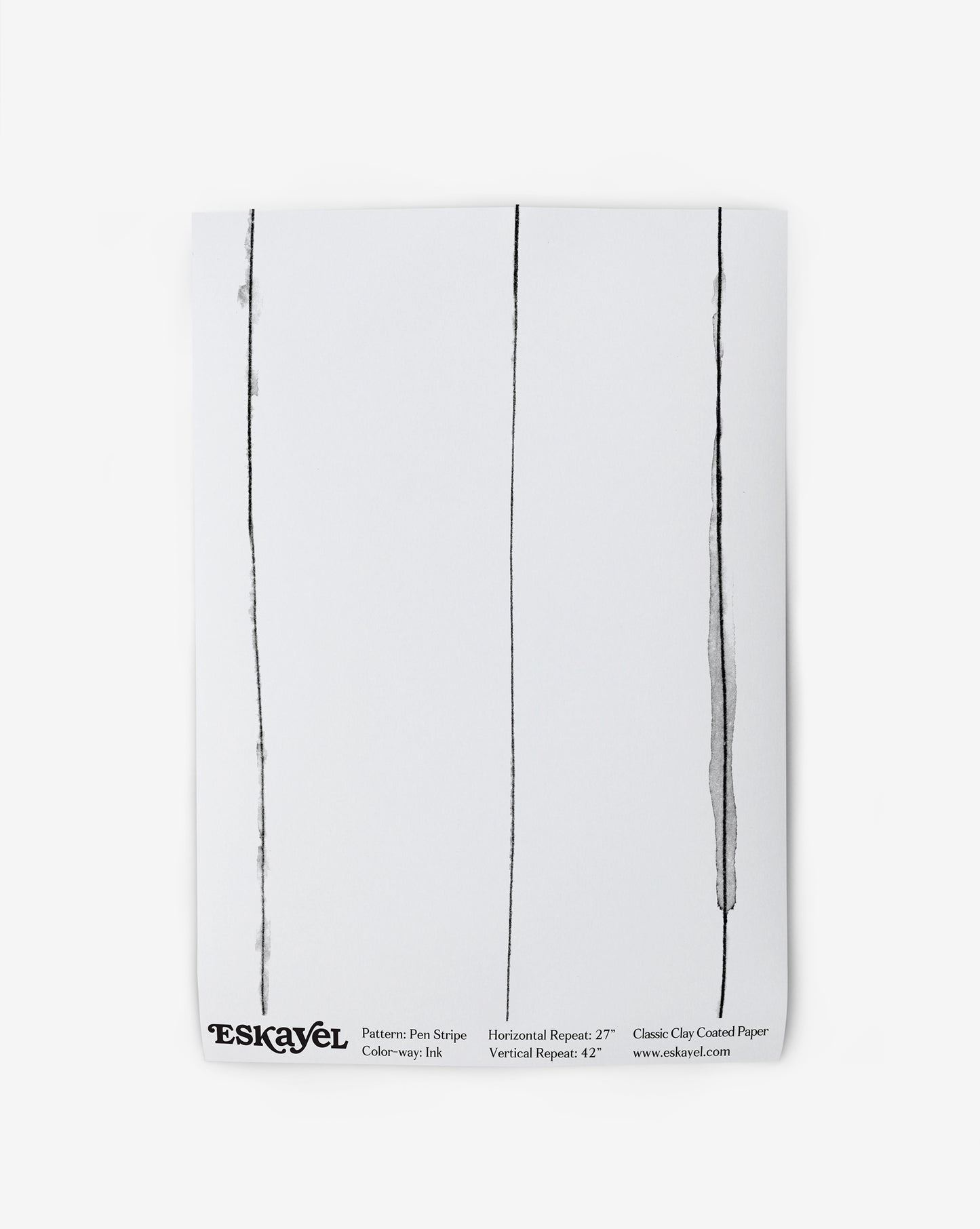 A white piece of paper with a drawing created using Pen Stripe Wallpaper Ink