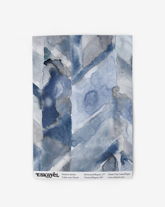 a sample of the Sorisa Wallpaper Sample Ocean on wallpaper