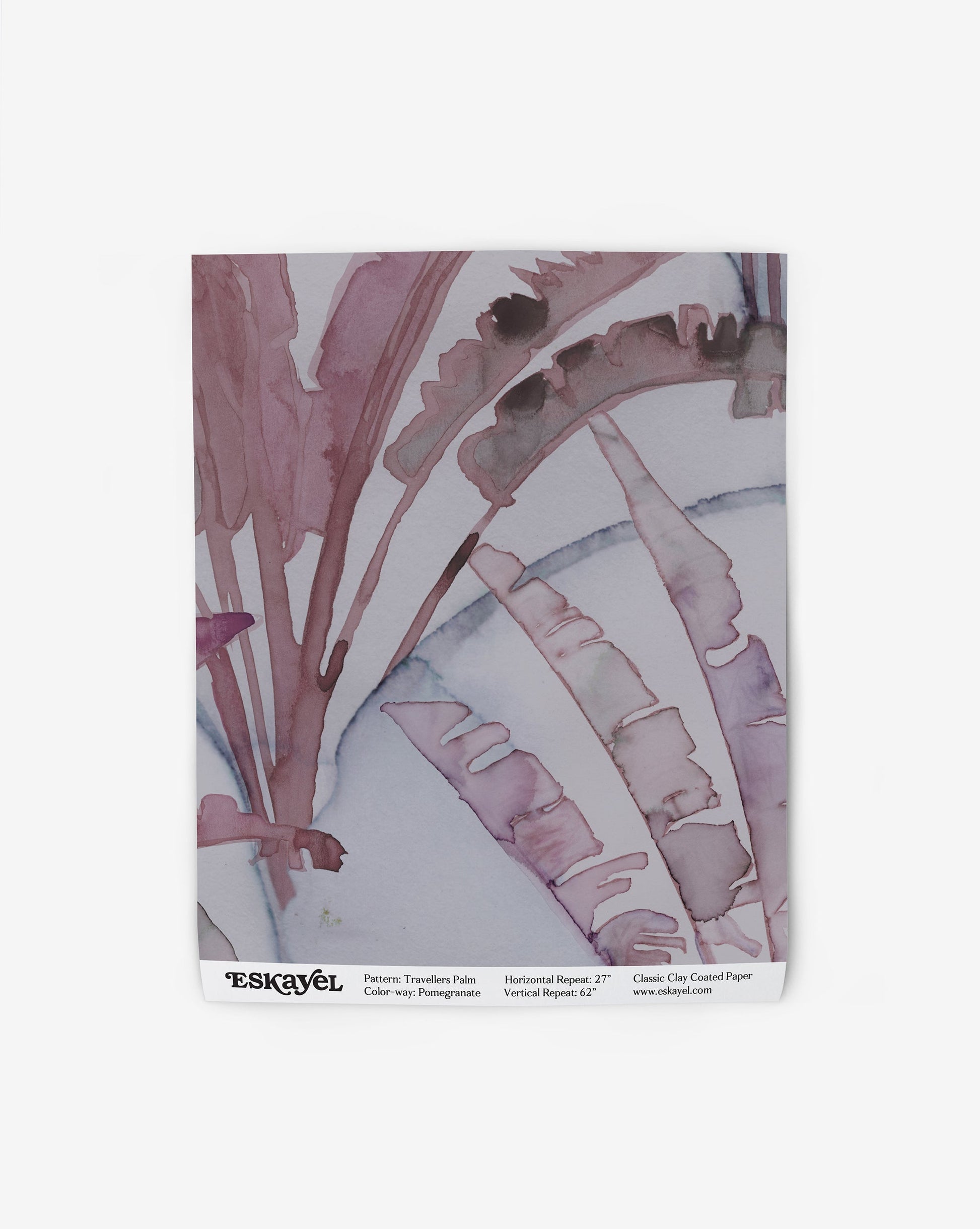 A pink and purple geometric pattern Travelers Palm Wallpaper Pomegranate