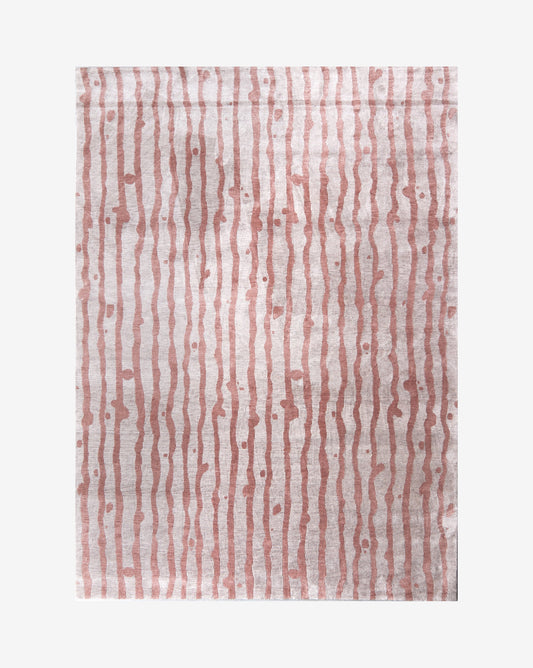 A Drippy Stripe Hand Knotted Rug 6' x 9' in Sienna on a white background