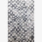A Chess Hand Knotted Rug 5' x 8' in Greyscale, made of 100% wool, with squares on it