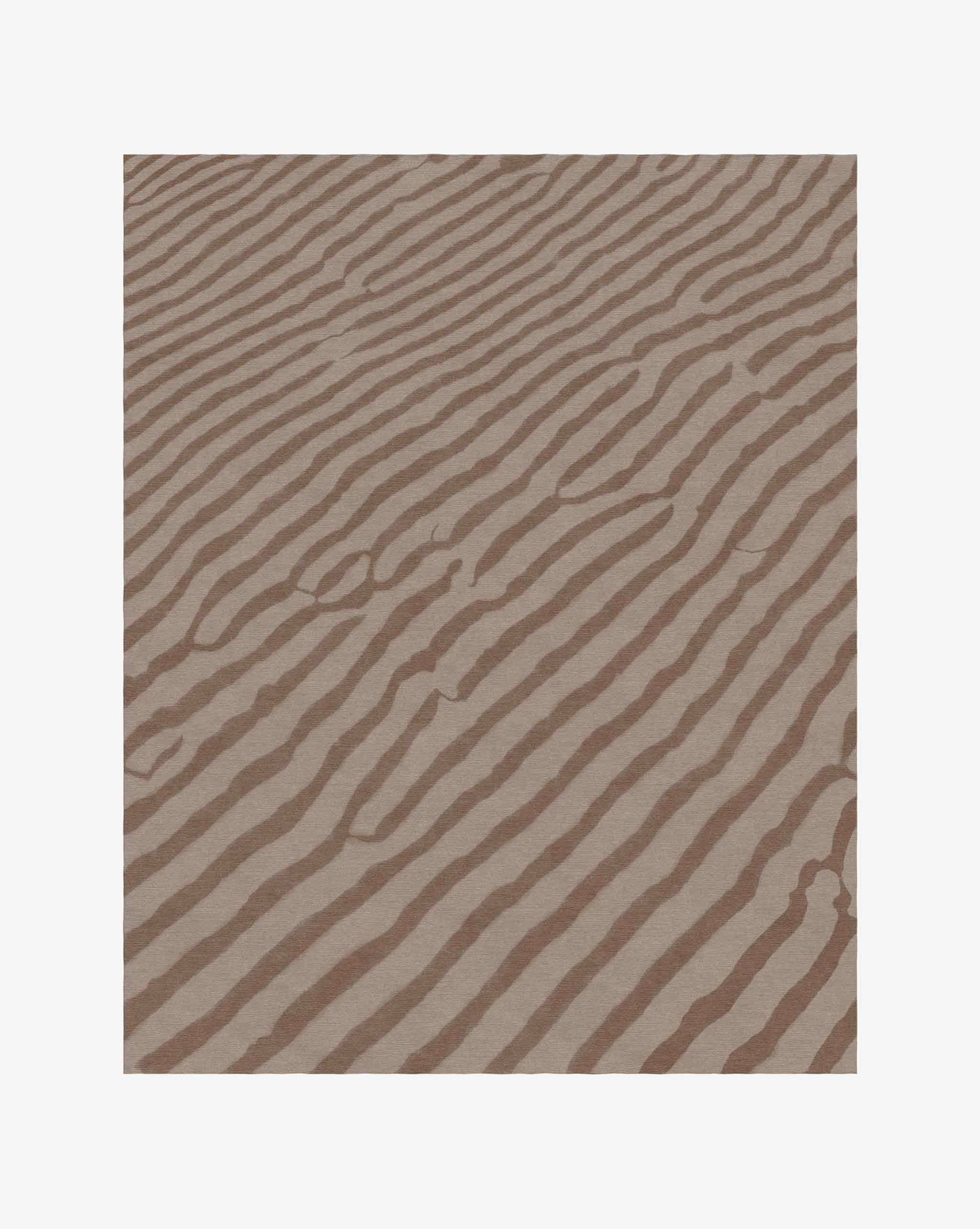 The Sand Lines rug in Earth offers a duotone brown colorway in softest merino wool.