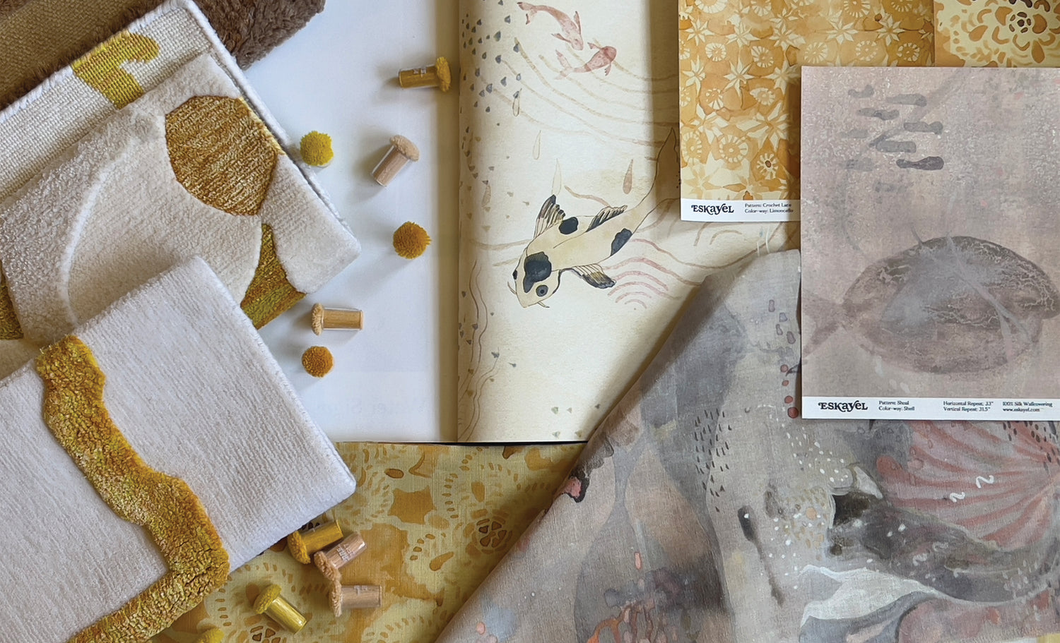 An array of products and items in hues of yellow