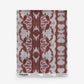 A red and white Bali Stripe Grasscloth pattern on wallpaper A red and white Morinda Ikat pattern on wallpaper