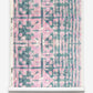 A pink and green tie dye pattern on a roll of wallpaper with Banda Grasscloth Pinken techniques
