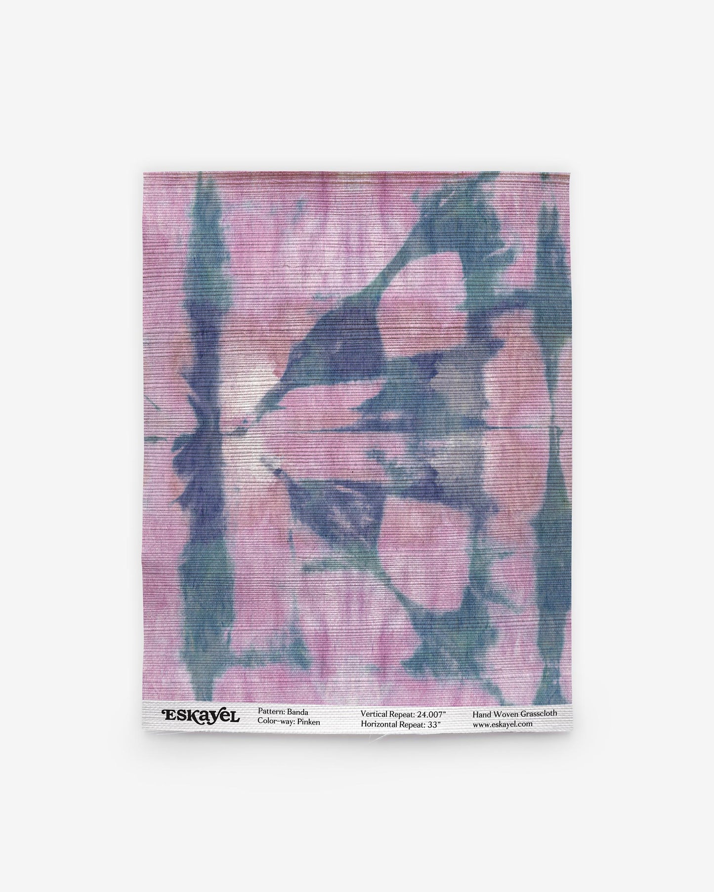 A Banda Grasscloth Sample Pinken pink and blue tie dye pattern order