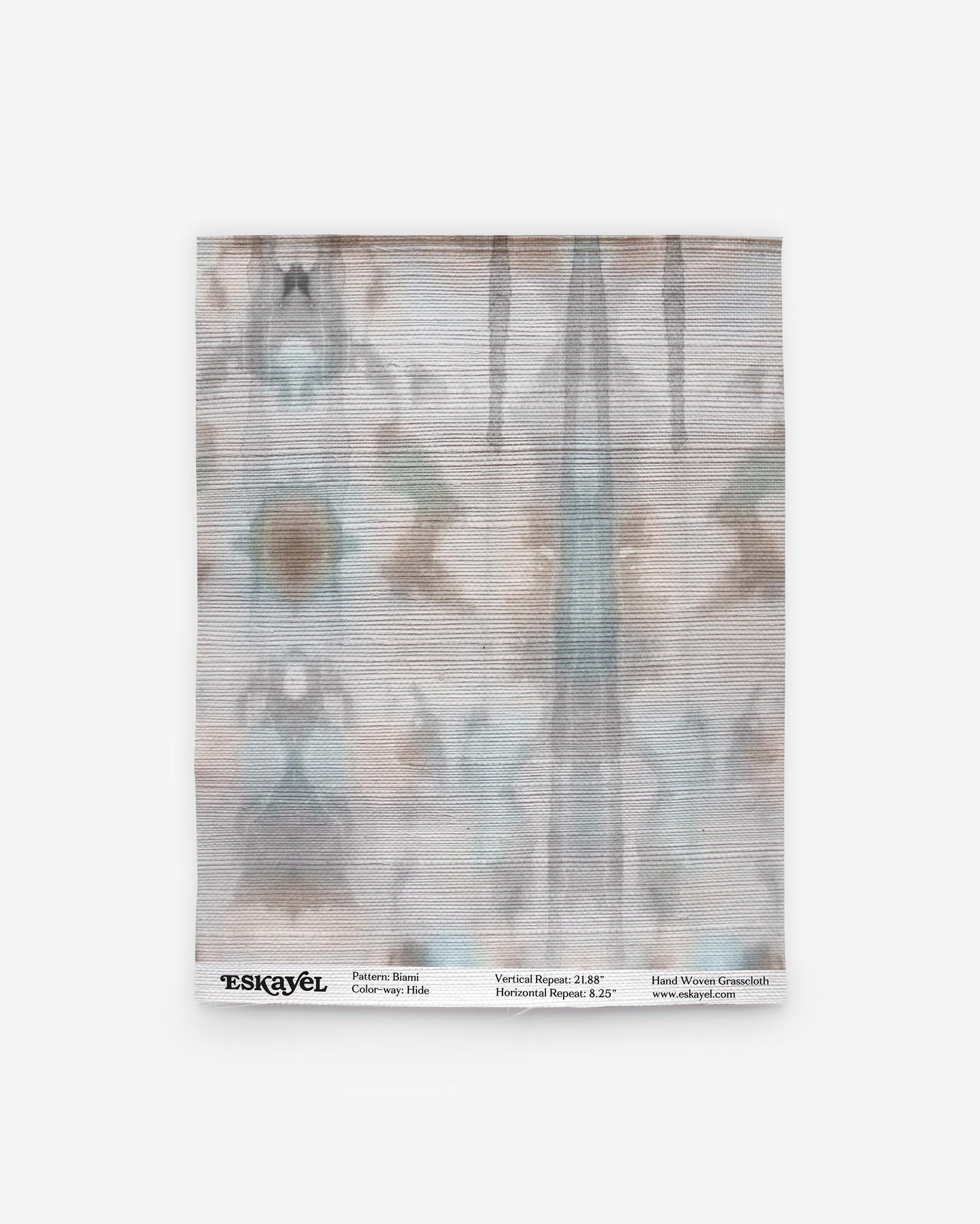 A blue and white tie dye pattern on wallpaper is available for Biami Grasscloth Sample Hide orderon wallpaper