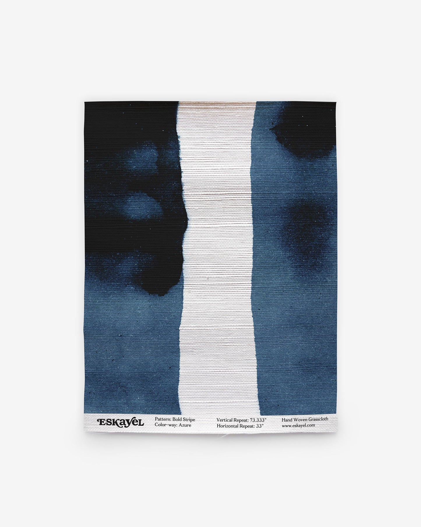 A blue and white Bold Stripe Grasscloth Azure painting with nautical colors on wallpaper