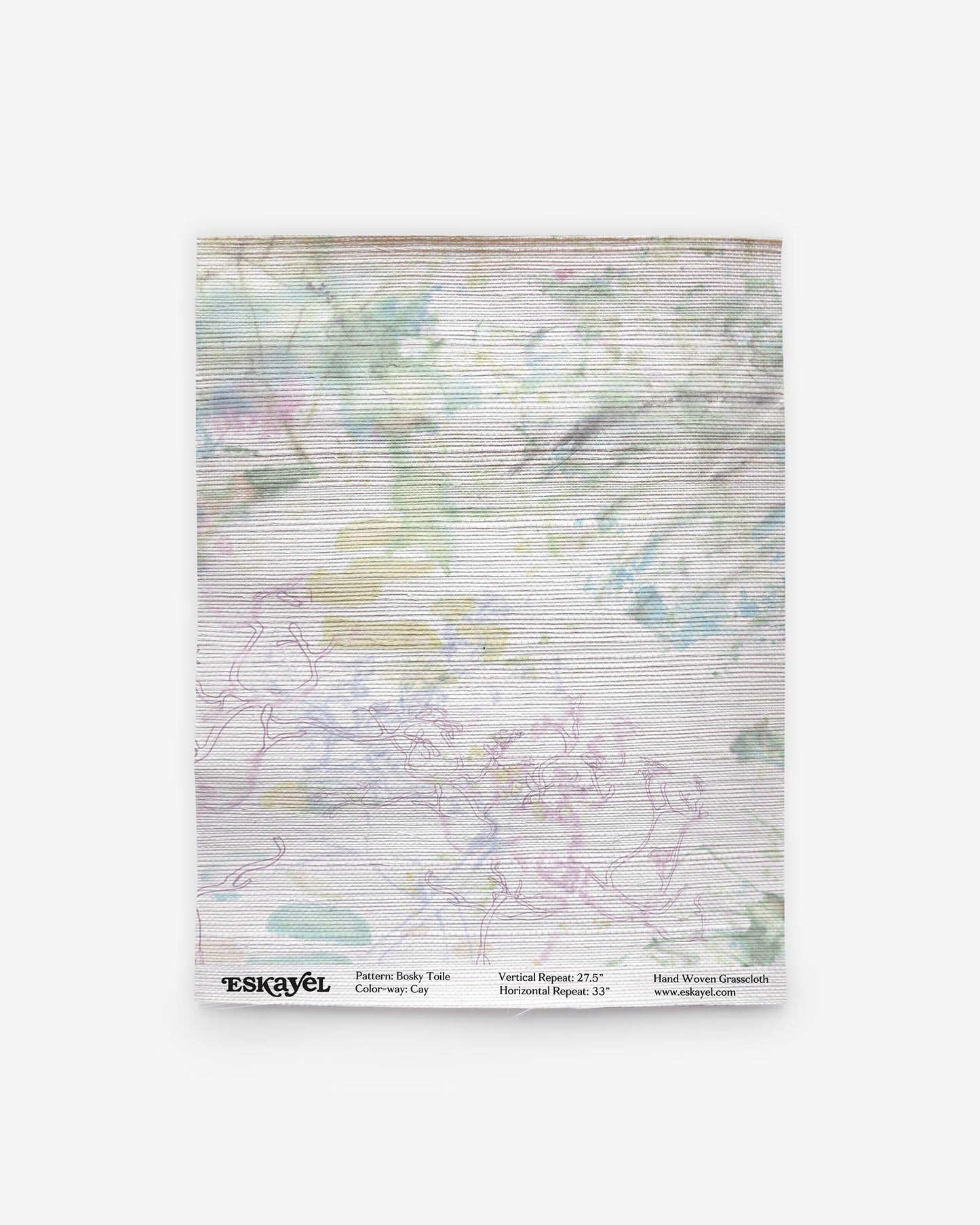 An image of a Bosky Toile Grasscloth Sample Cay on a piece of wallpaper