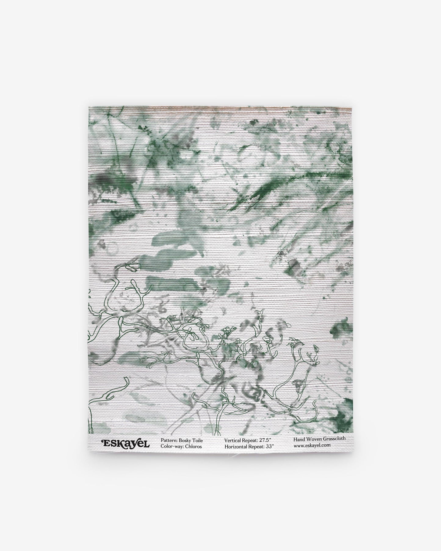 A Bosky Toile Grasscloth Sample Chloros drawing on wallpaper